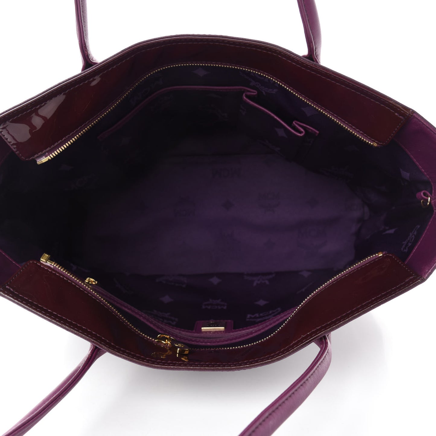 Patent Monogram Tote Burgundy