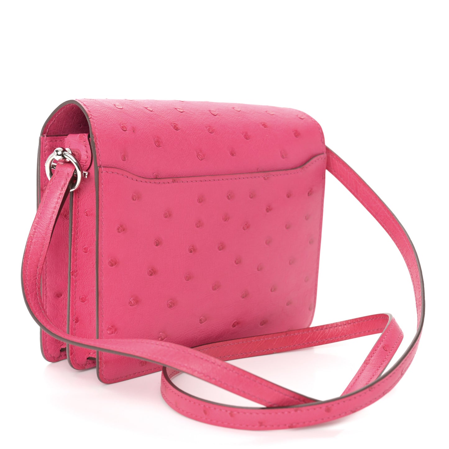 Ostrich Mini Sac Roulis Rose Tyrien