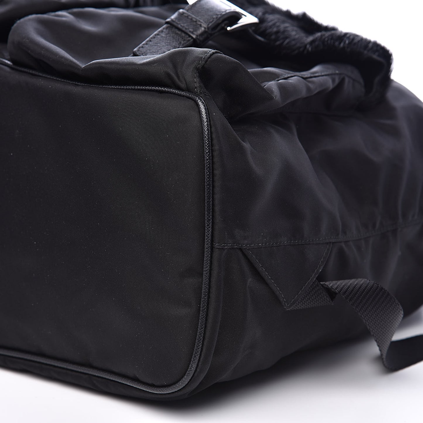 Tessuto Nylon Saffiano Fur Backpack Black