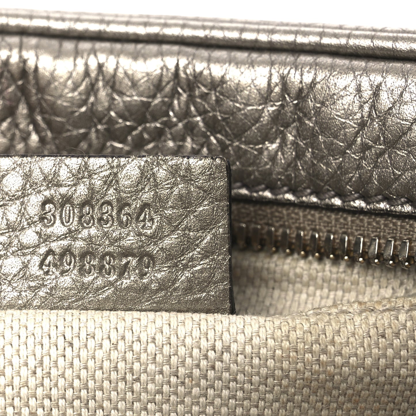 Metallic Pebbled Calfskin Small Soho Disco Bag Golden Beige