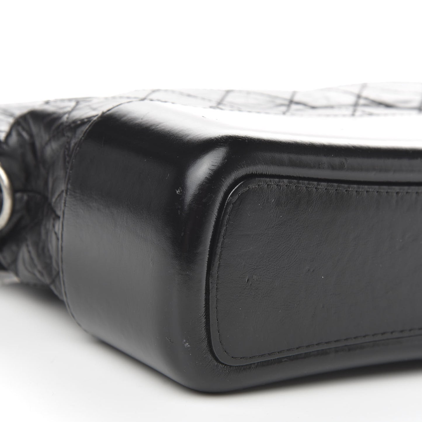 Aged Calfskin Quilted Medium Gabrielle Hobo Black