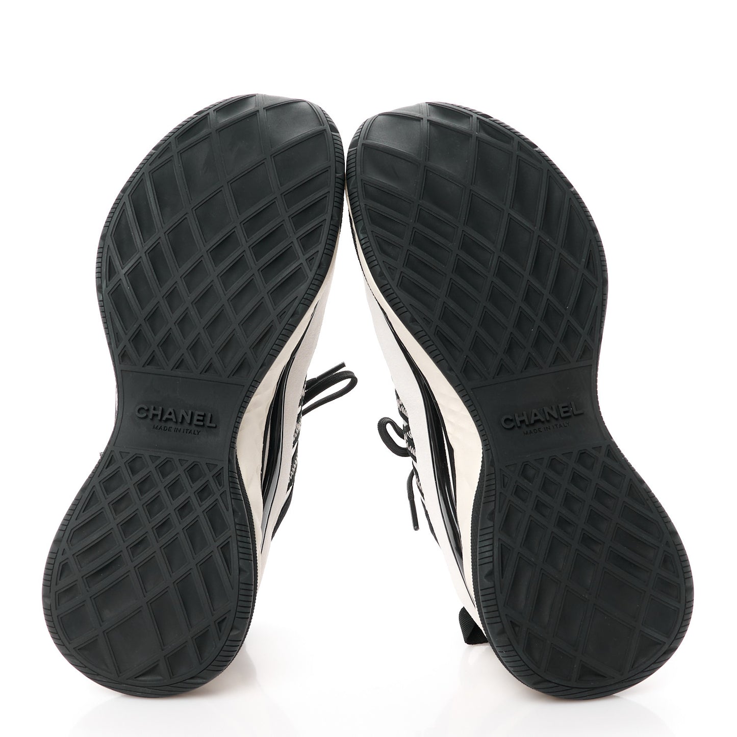 Fabric Suede Calfskin Sneakers 37 White Black