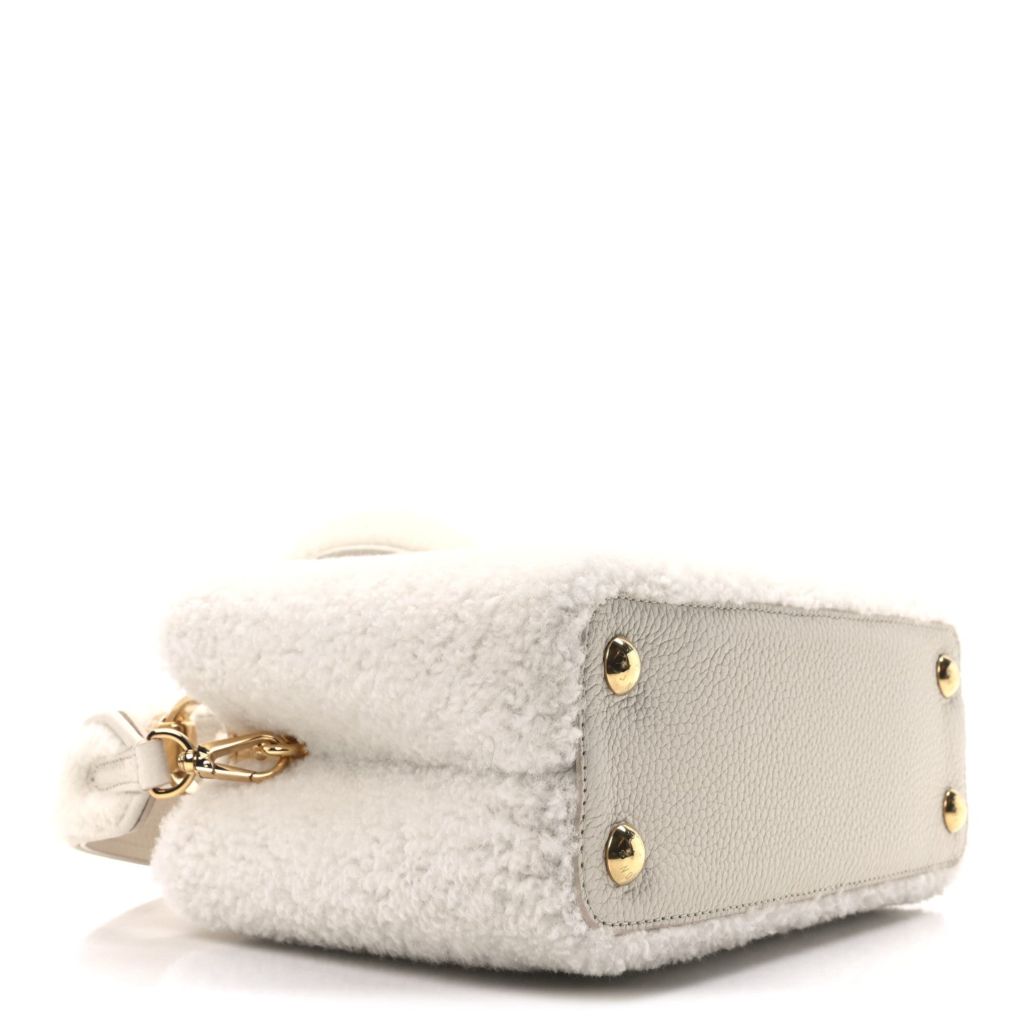 Louis Vuitton Shearling Calfskin Capucines BB White 4 of 9