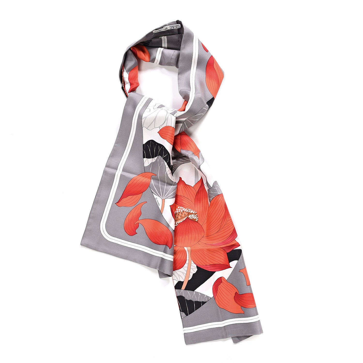 Hermes Silk Fleurs de Lotus Double Scarf 1 of 3