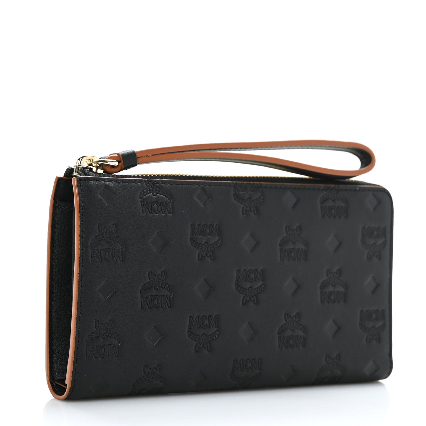 Calfskin Ottomar Monogram Large Aren Zip Wallet Black