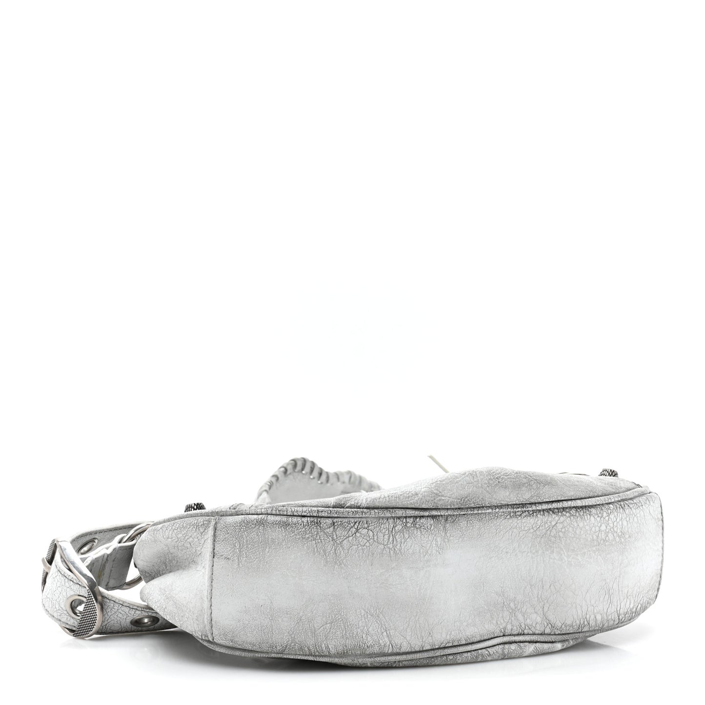 Agneau Arena Dirty Effect Le Cagole Shoulder Bag XS Optic White