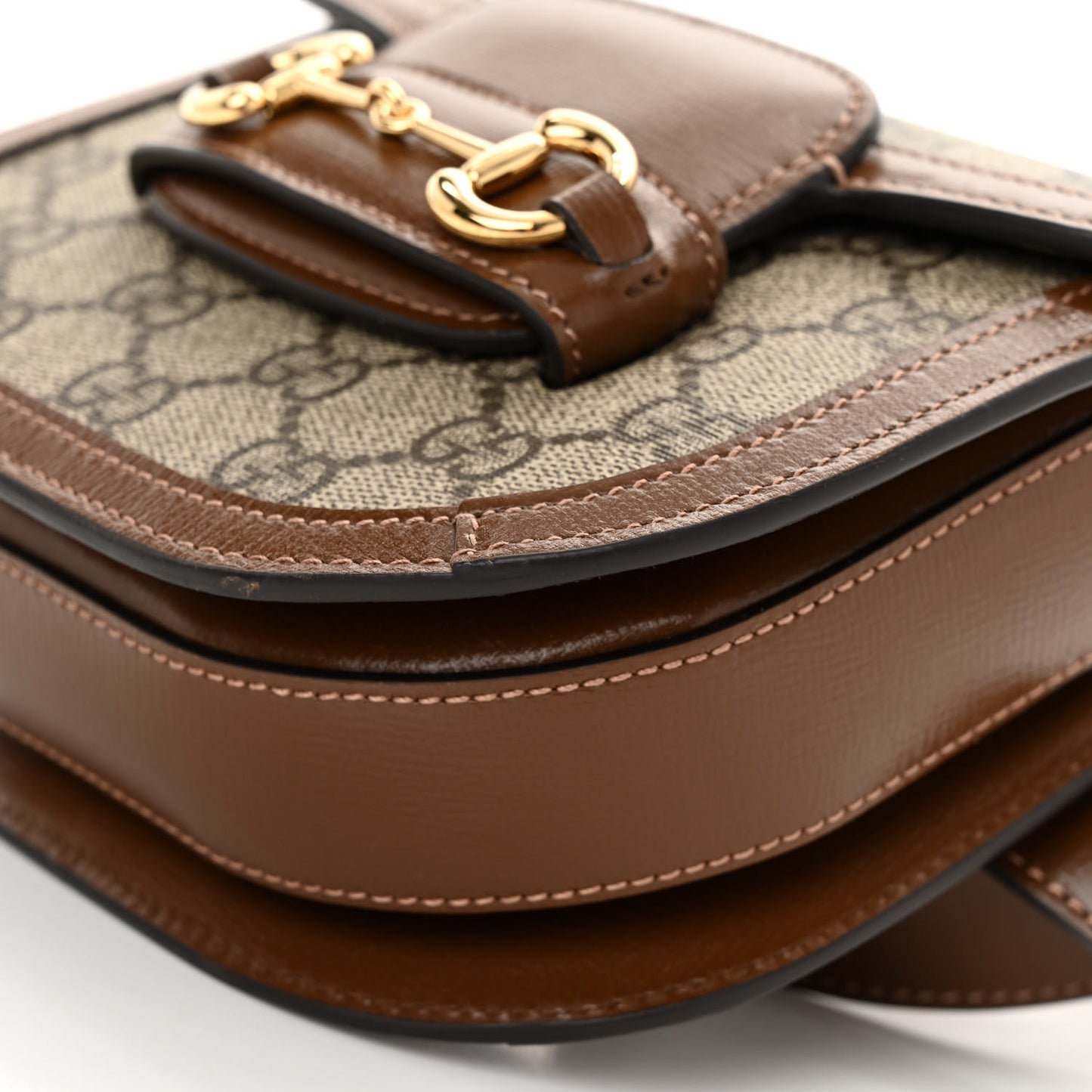 GG Supreme Monogram Horsebit 1955 Belt Bag Beige Brown Sugar