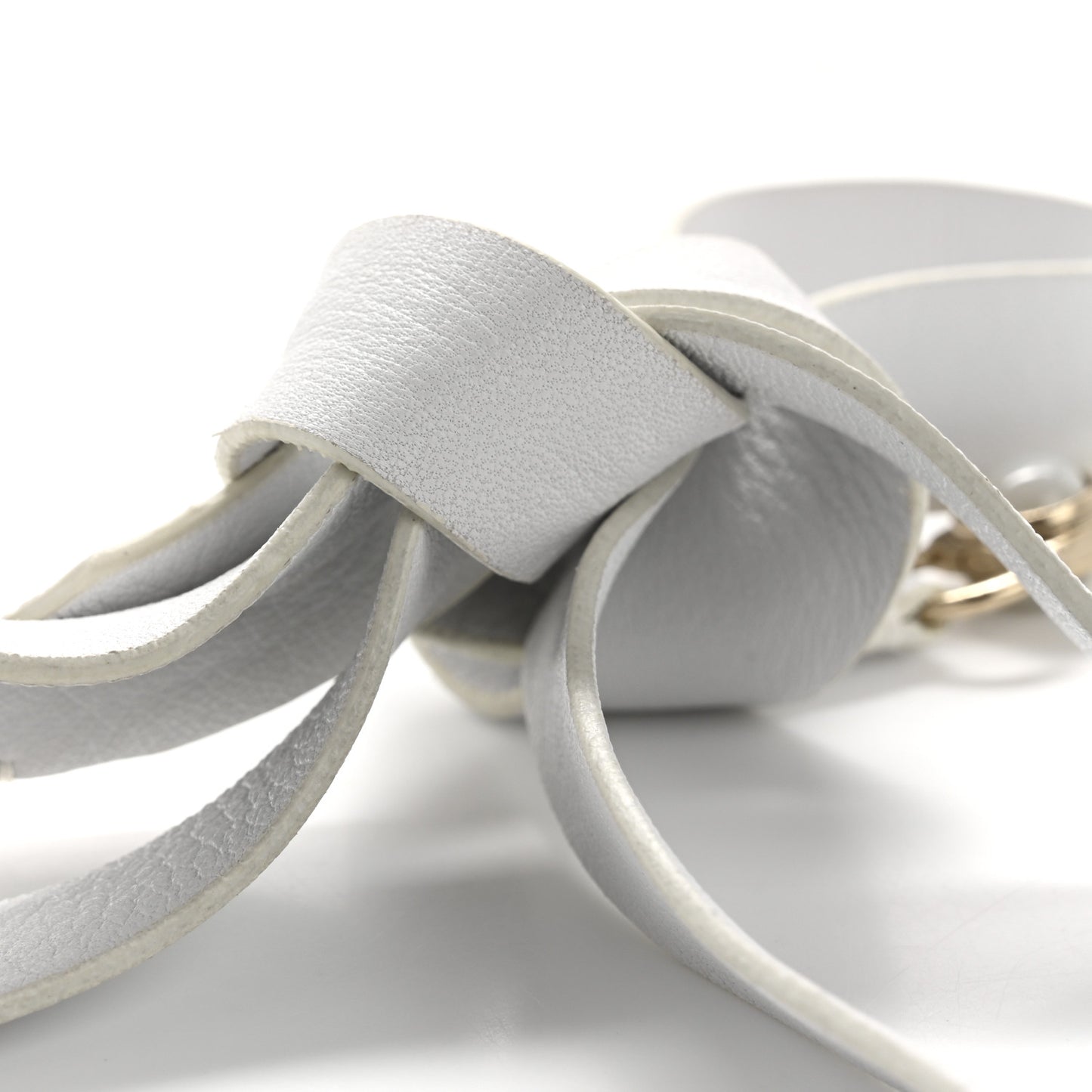 Beaded Calfskin CC Belt White