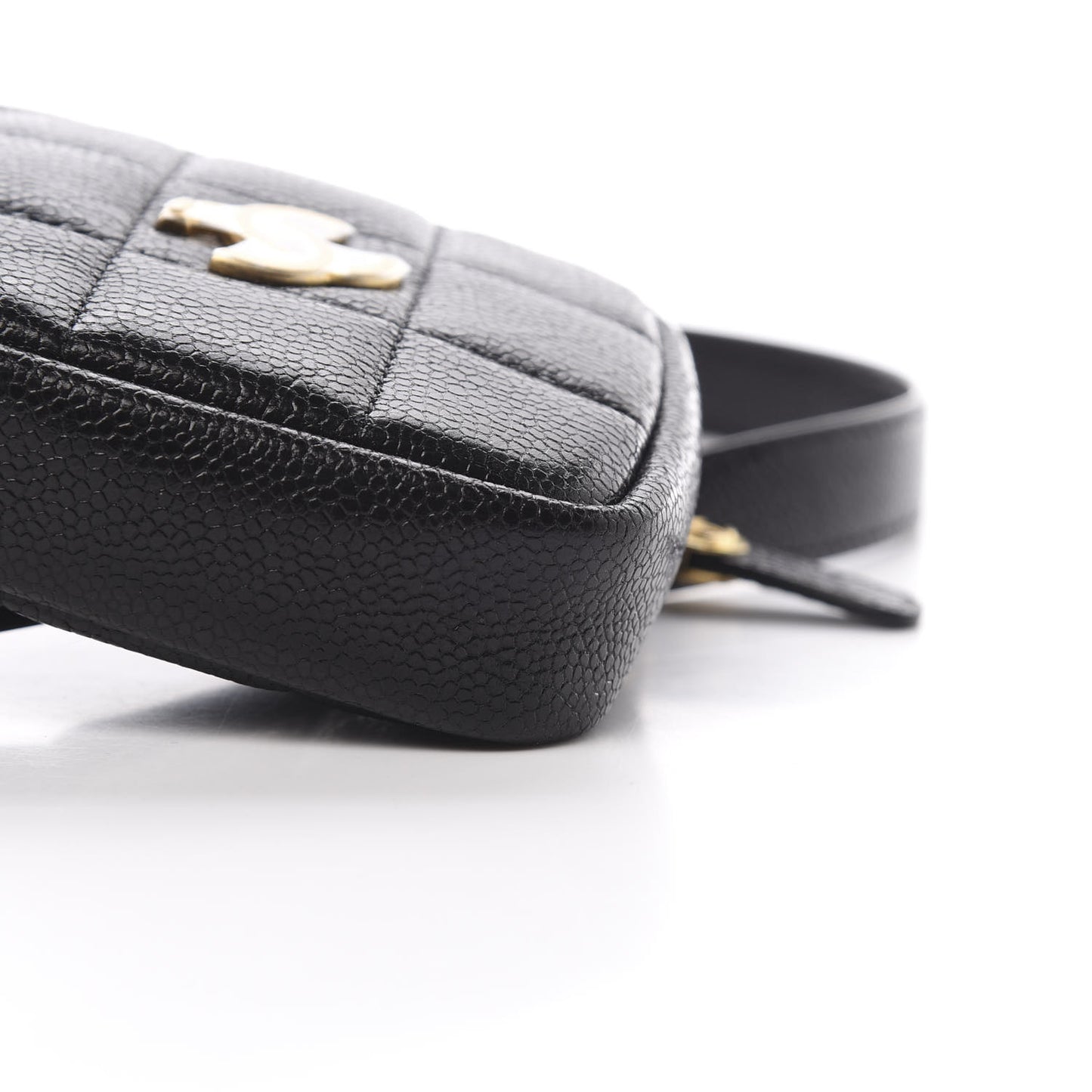 Caviar Quilted Coin Purse Belt Bag Black