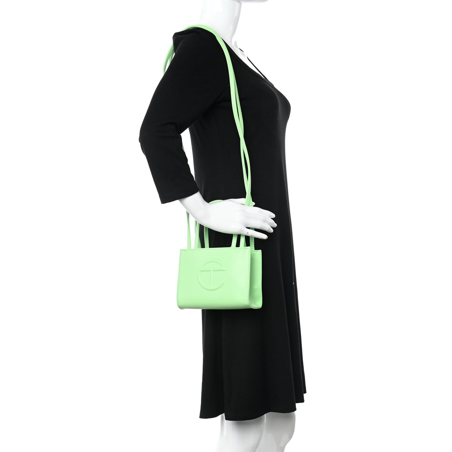 Vegan Leather Small Shopping Bag Double Mint