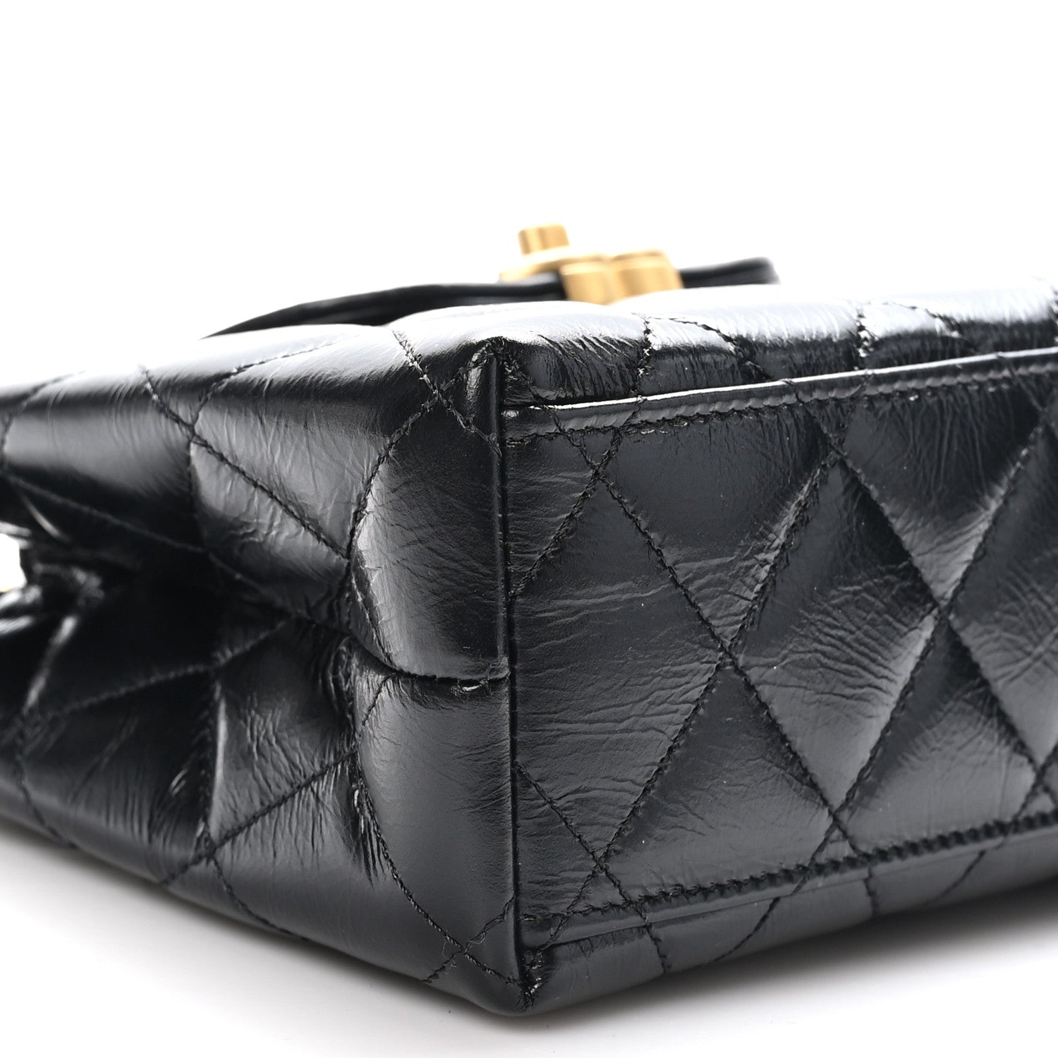 Chanel Shiny Aged Calfskin Quilted Nano Kelly Shopper Black 9 of 11