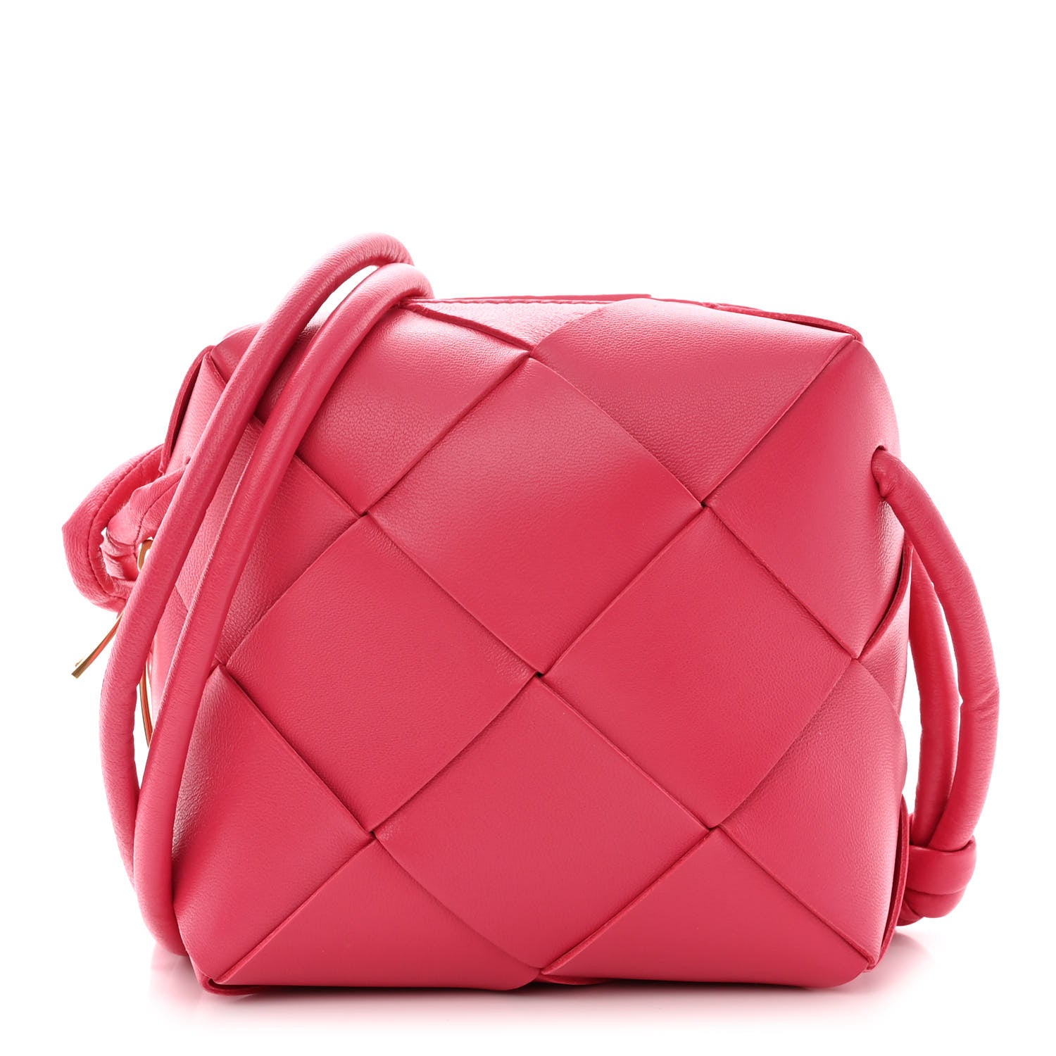 Bottega Veneta Lambskin Maxi Intrecciato Mini Cassette Camera Bag Cranberry 1 of 9
