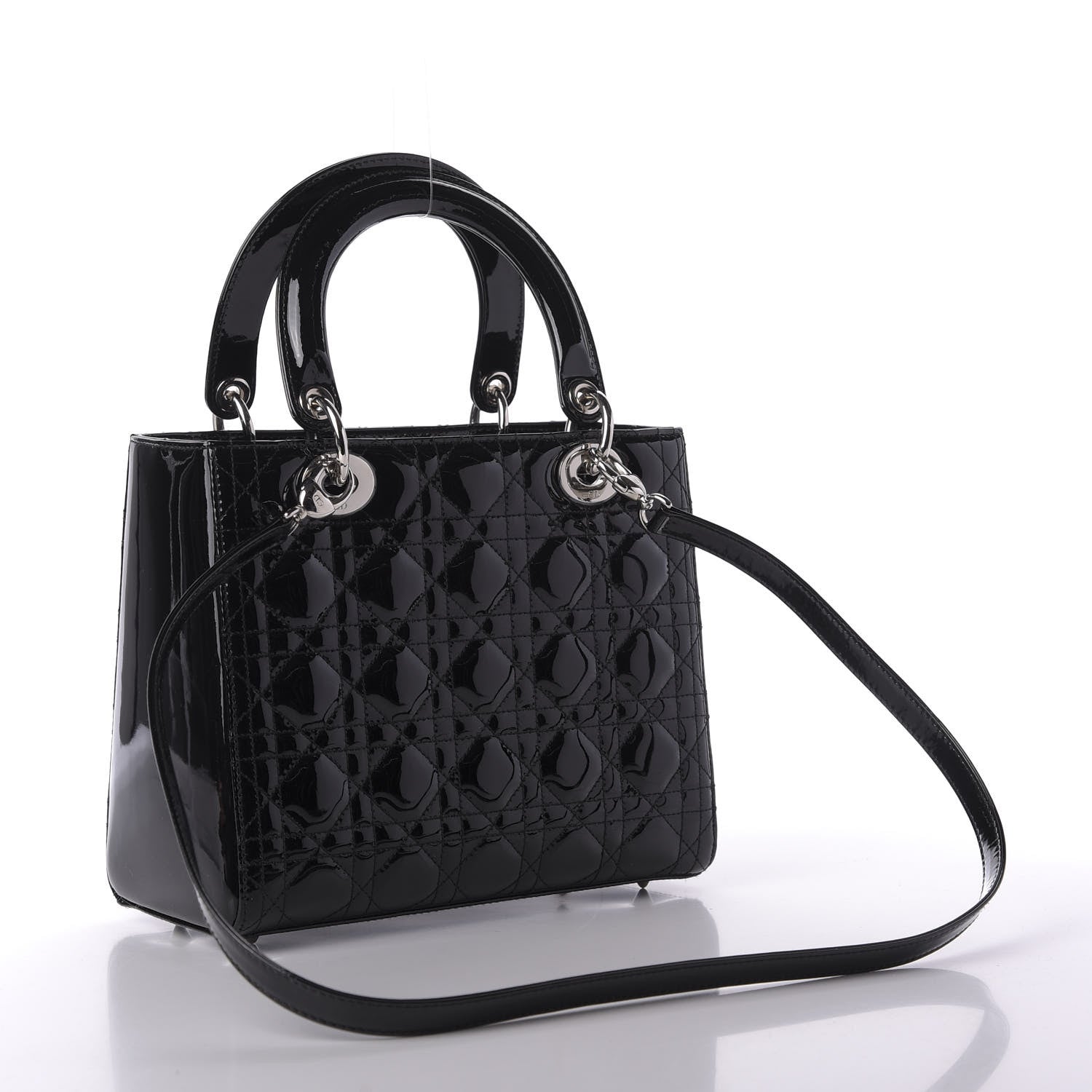 Christian Dior Patent Cannage Medium Lady Dior Black 3 of 9