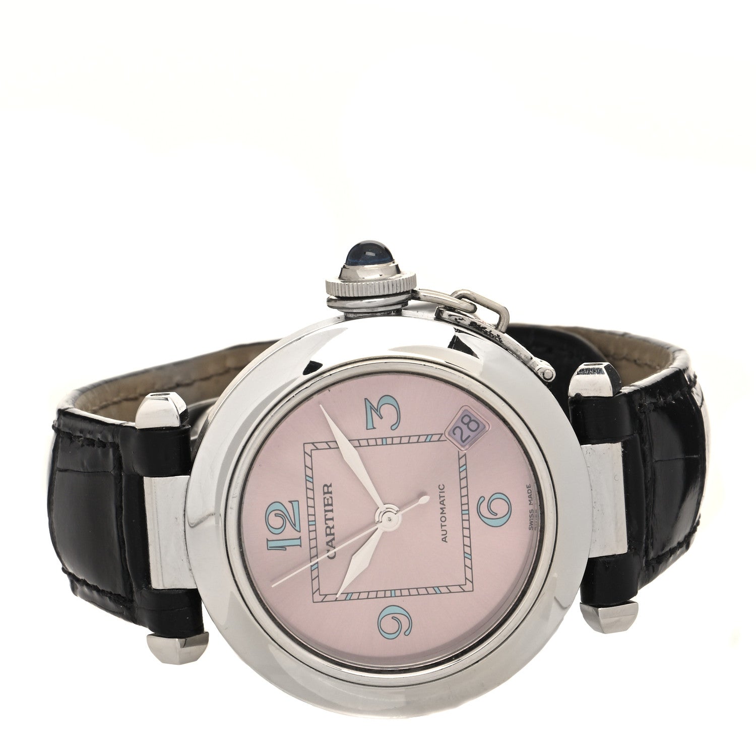 Cartier Stainless Steel Alligator 35mm Pasha C Automatic Watch Pink 2 of 5