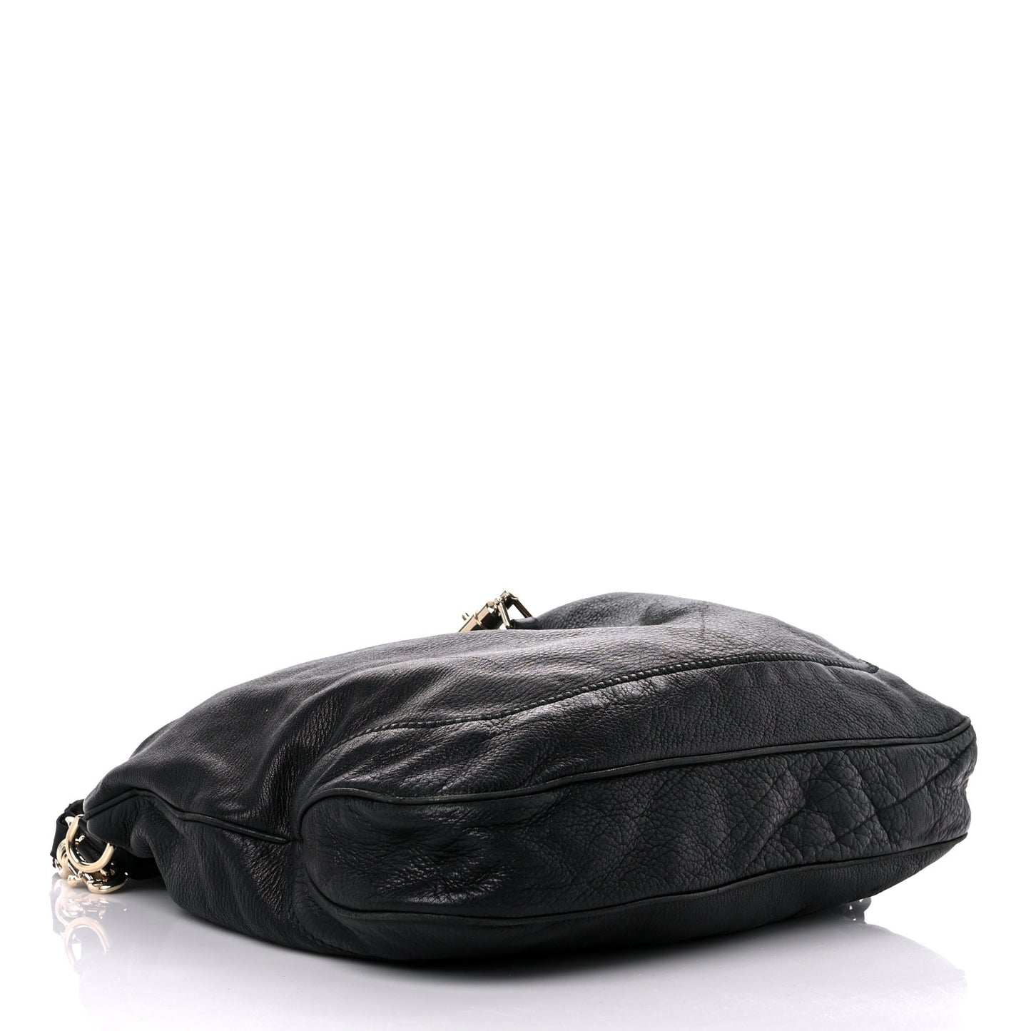 Calfskin Large New Jackie Shoulder Bag Black