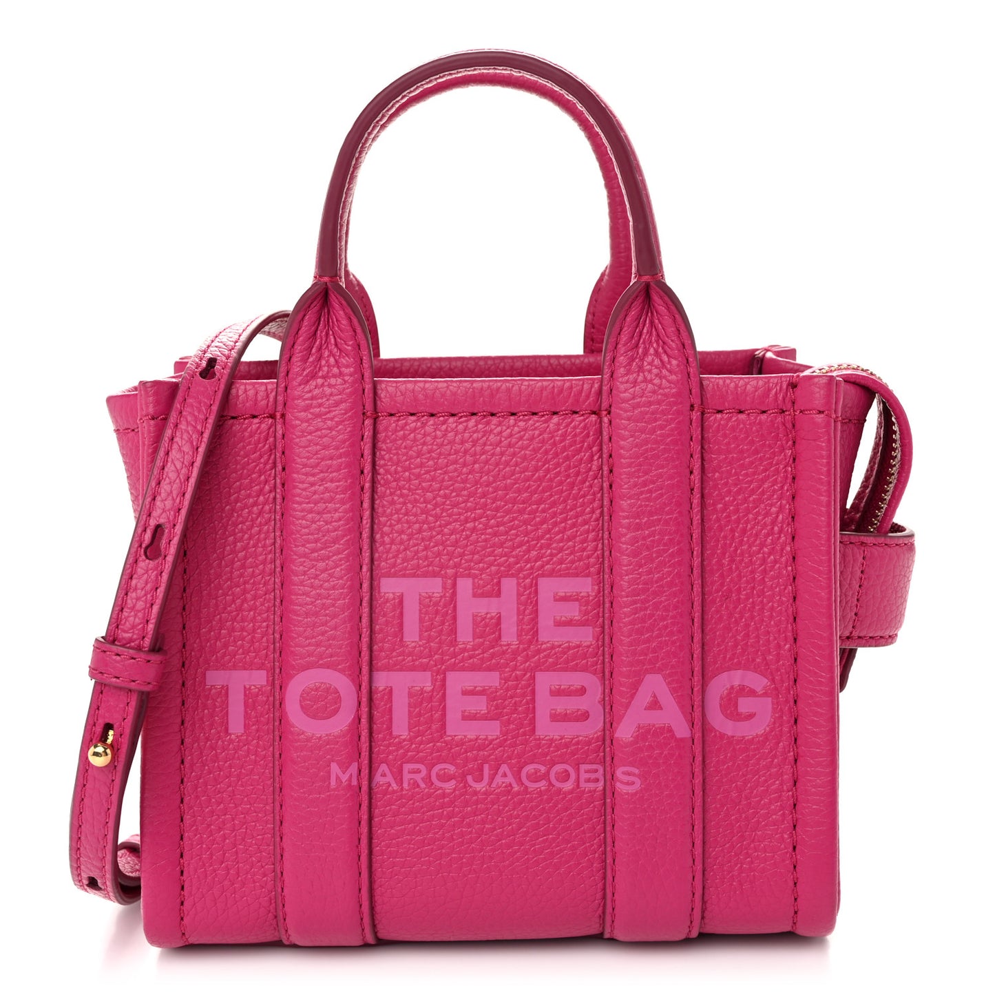 Grained Calfskin Mini The Tote Bag Lipstick Pink