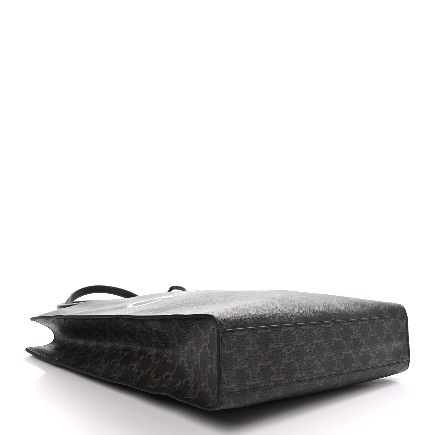 Celine Triomphe Canvas Calfskin Large Vertical Cabas Black 4 of 8