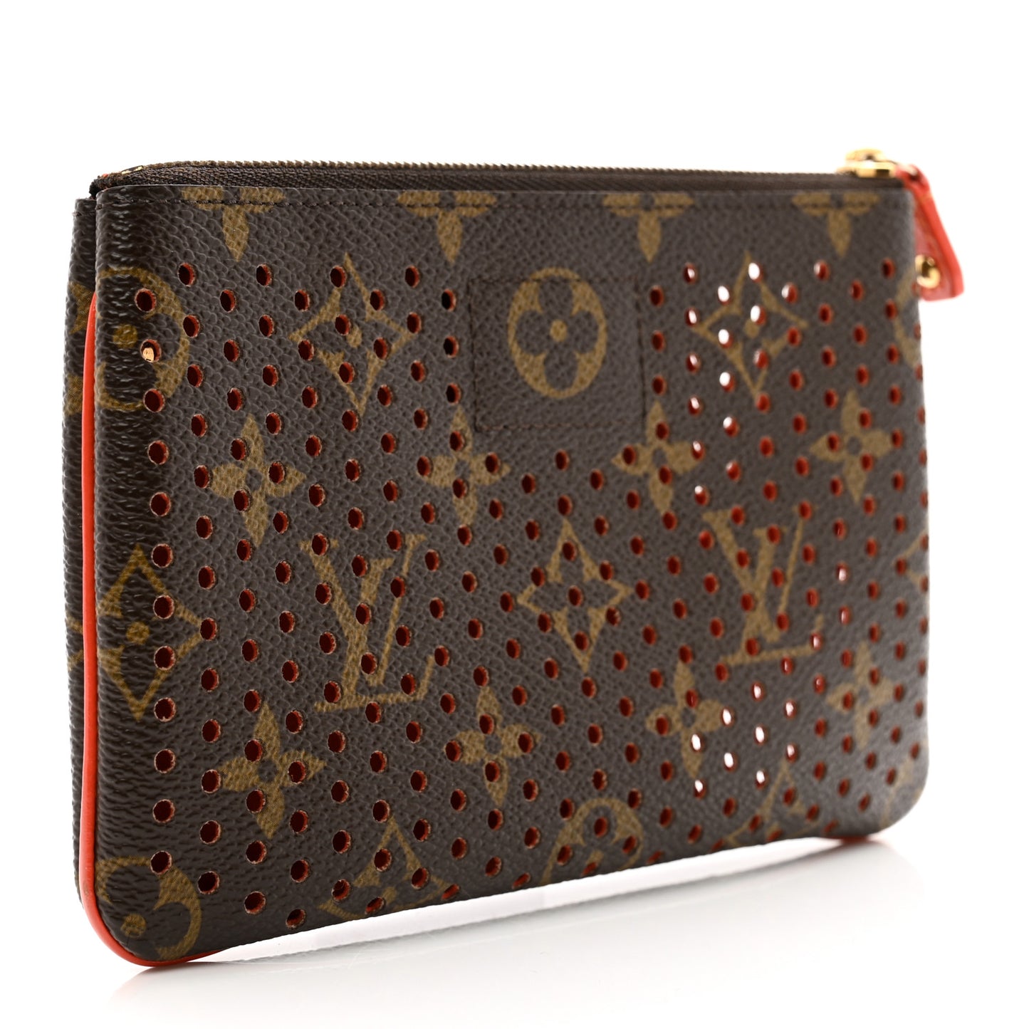 Monogram Perforated Pochette Plat Orange