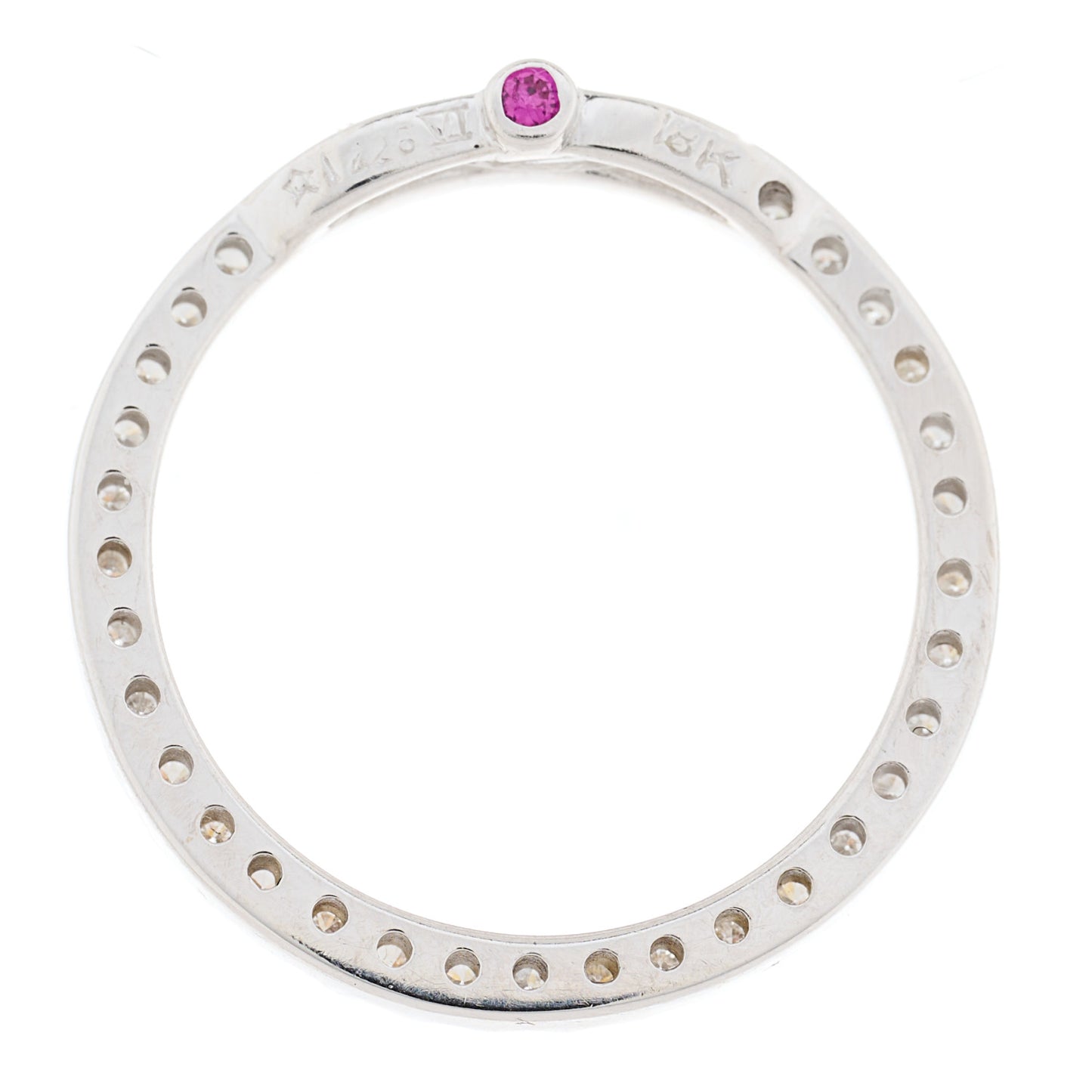 18K White Gold Diamond Tiny Treasures Circle Pendant