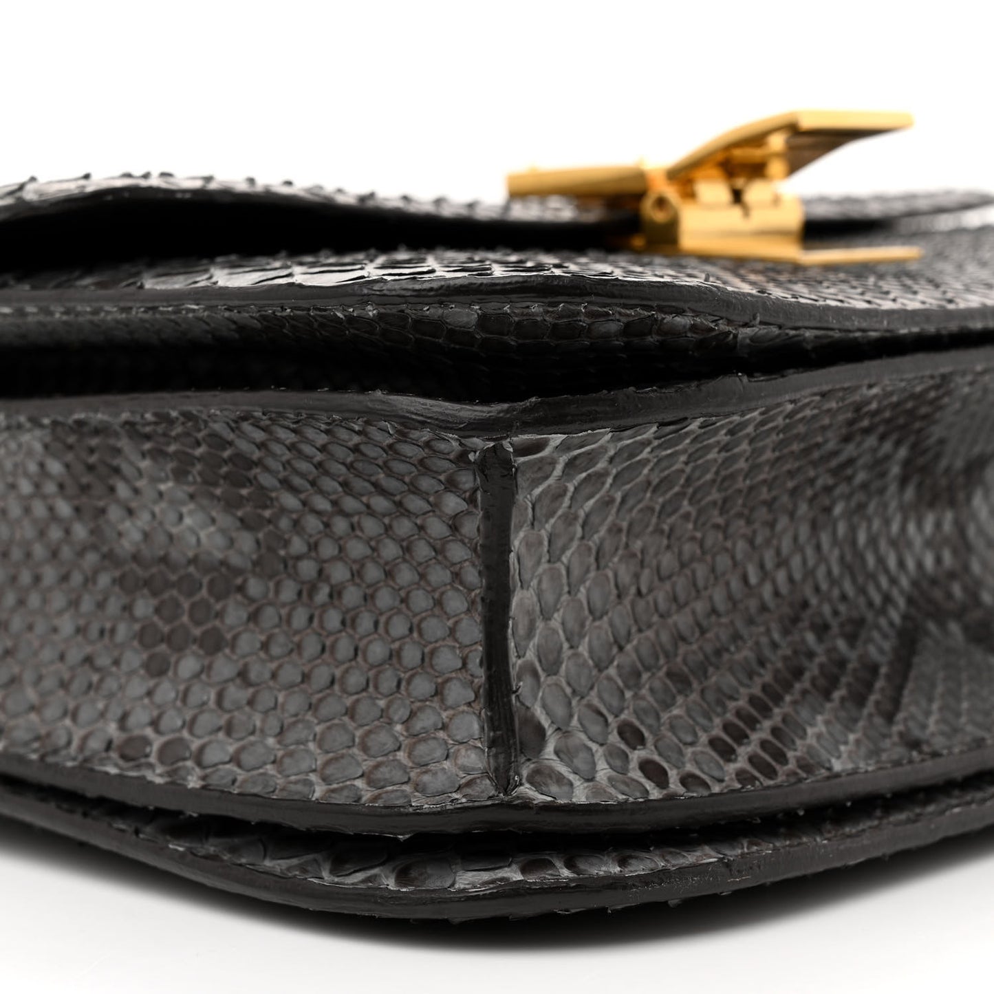 Snakeskin Medium Classic Box Flap Bag Storm