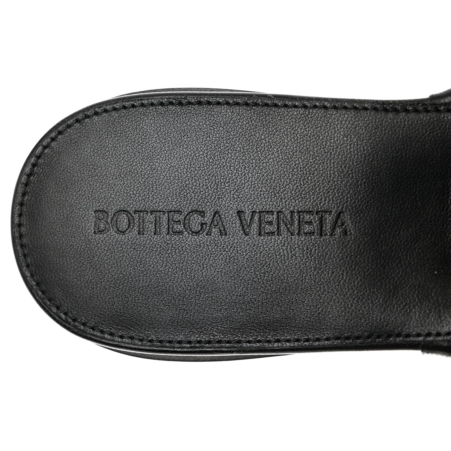 Nappa Quilted Rubber Lido Flat Sandals 38.5 Black