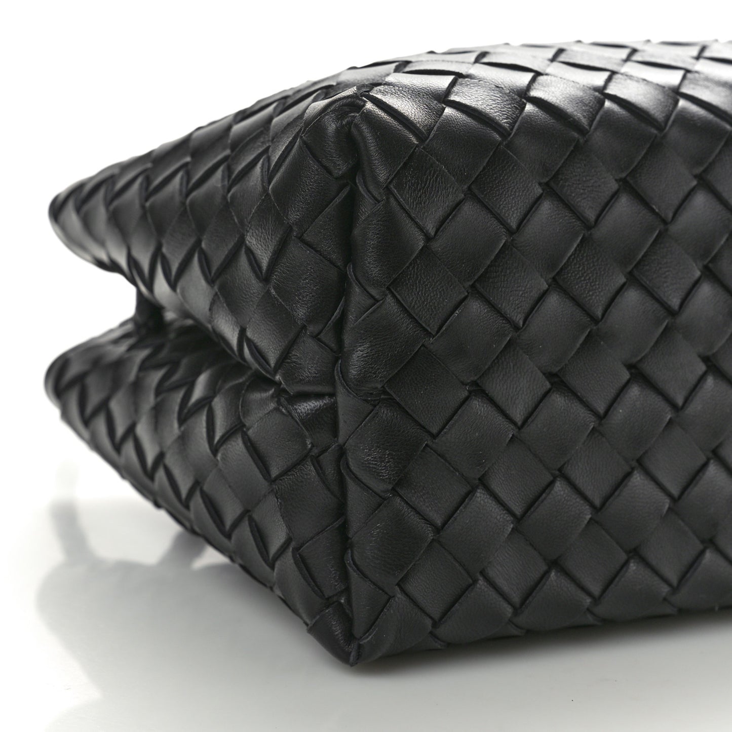 Nappa Intrecciato Small East West Andiamo Shoulder Bag Black