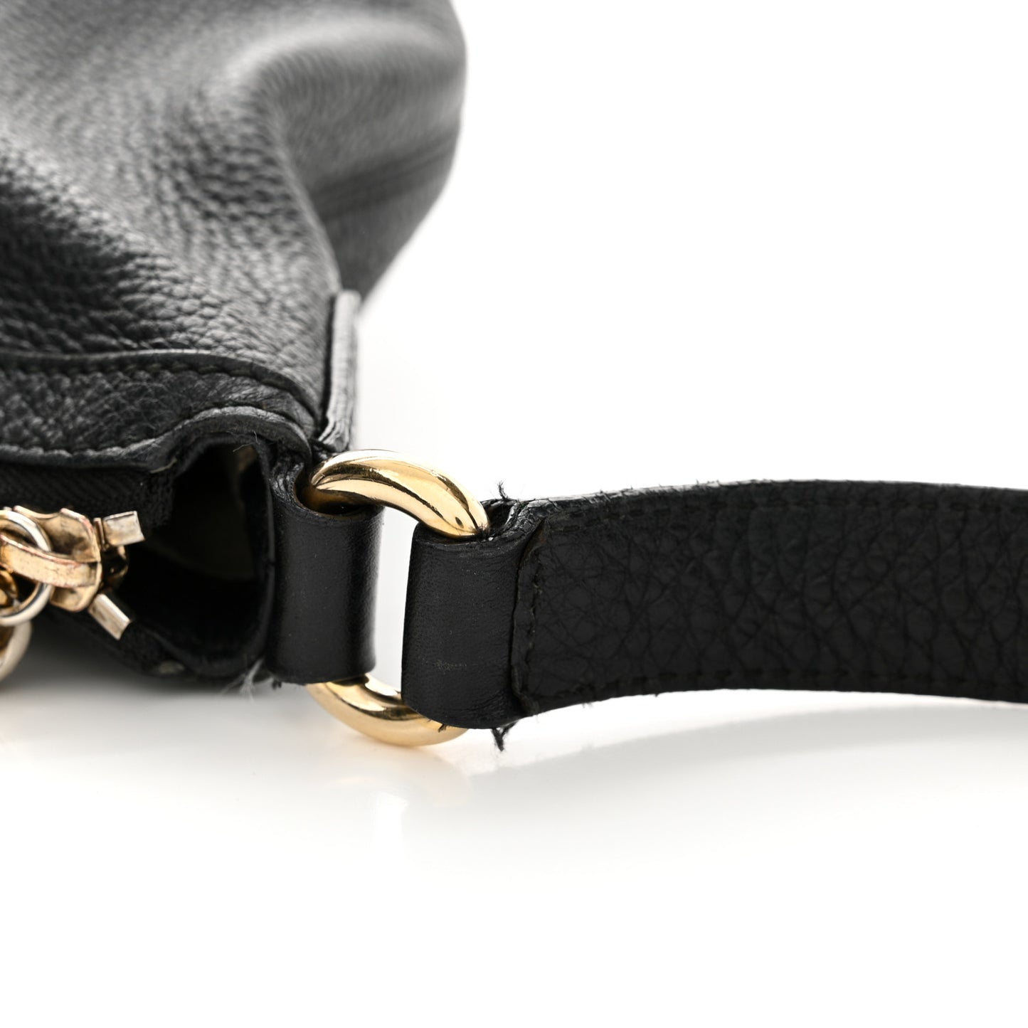 Pebbled Calfskin Medium Soho Hobo Black