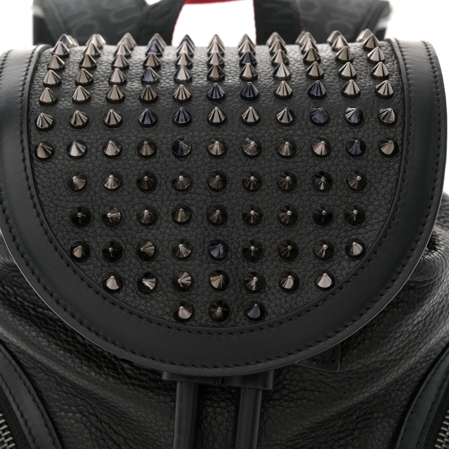 Calfskin Spiked Small Explorafunk Backpack Black