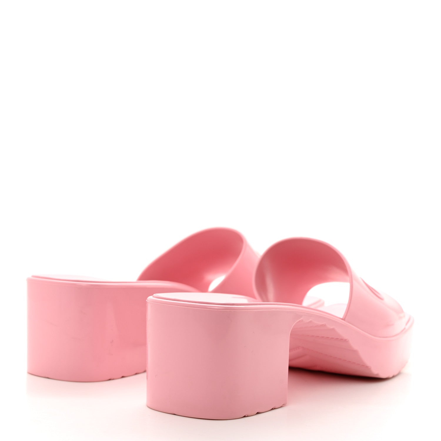 Gucci Rubber Gucci Logo Womens Platform 20/60mm Slide Sandals 35 Wild Rose 3 of 10