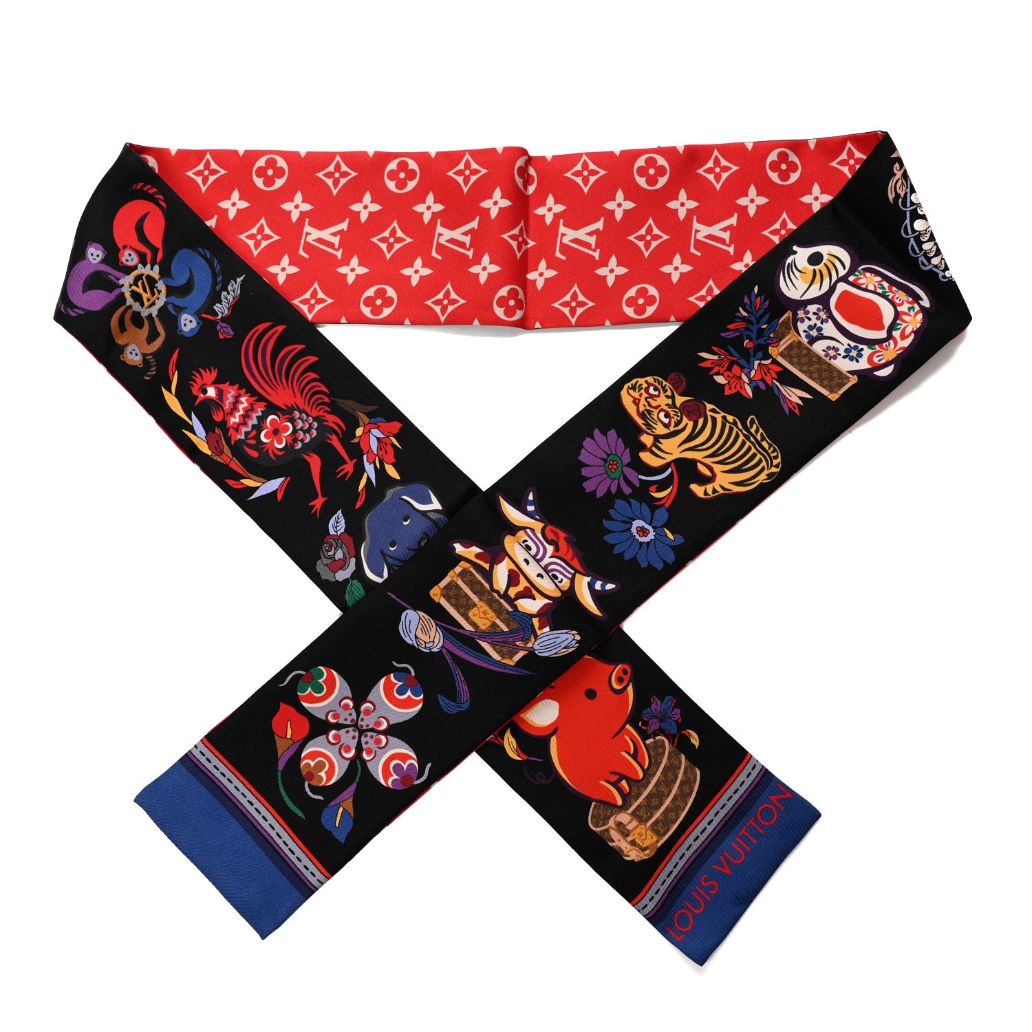 Louis Vuitton Silk Monogram Superstition Bandeau Black 1264815