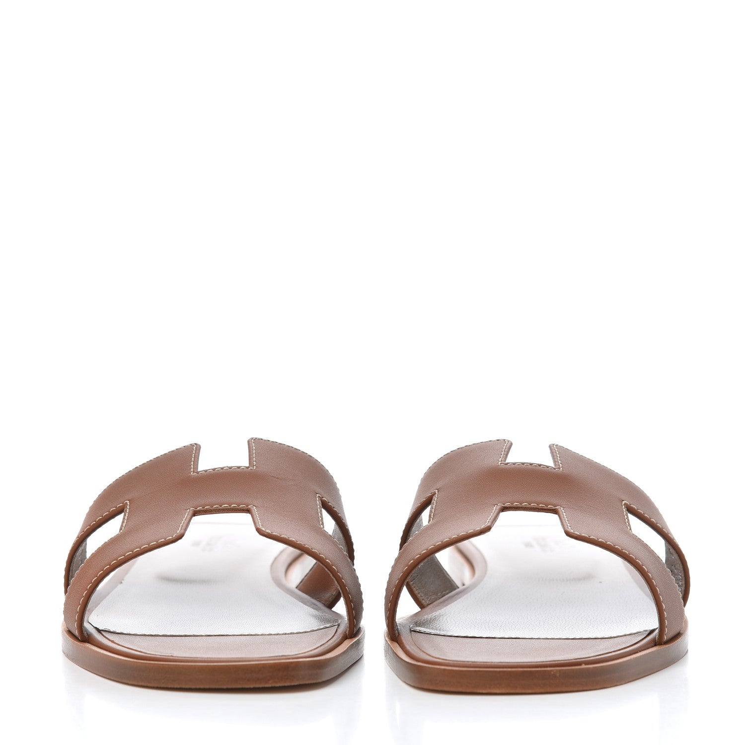 Hermes Box Calfskin Oran Sandals 38 Gold 2 of 14