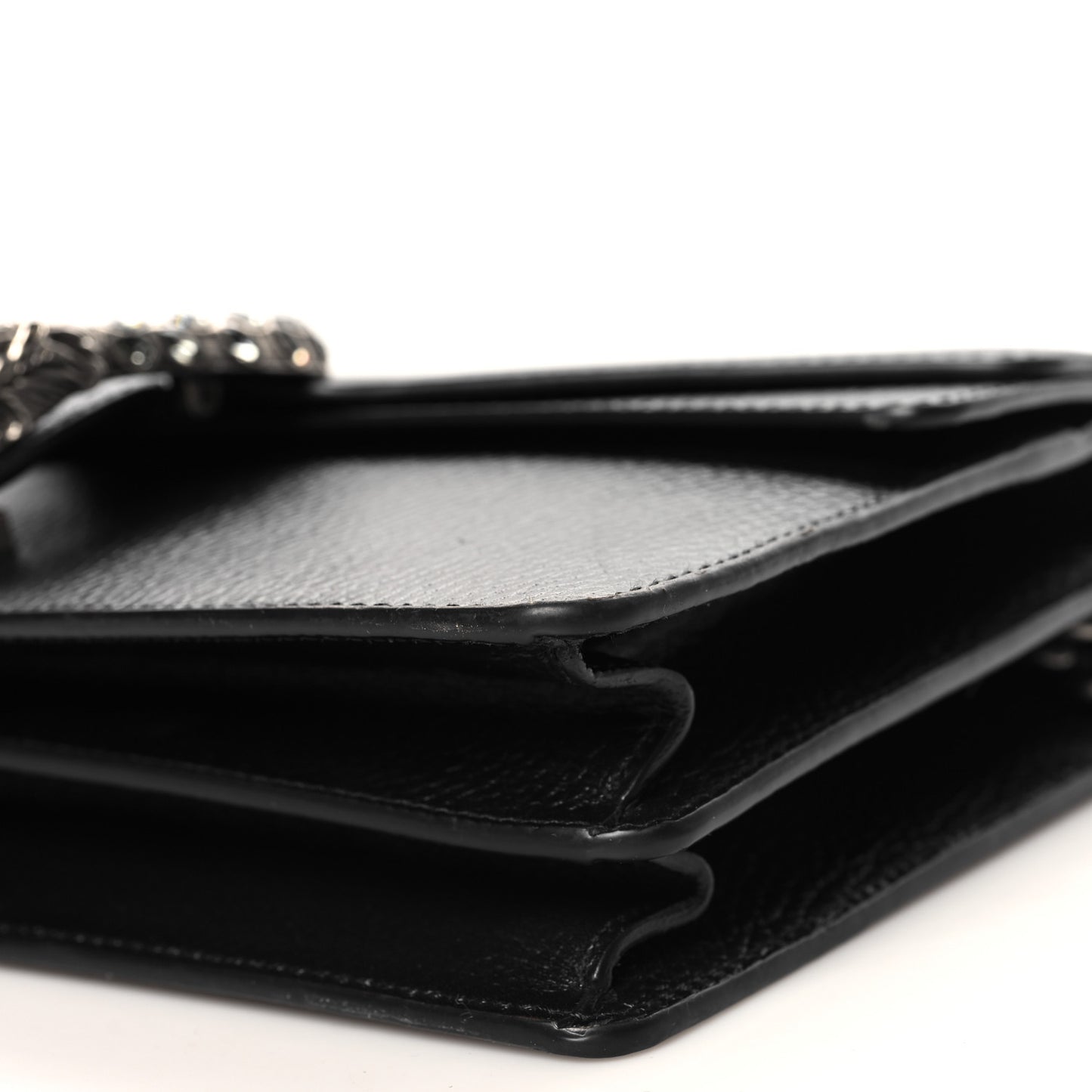 Pebbled Calfskin Small Dionysus Shoulder Bag Black