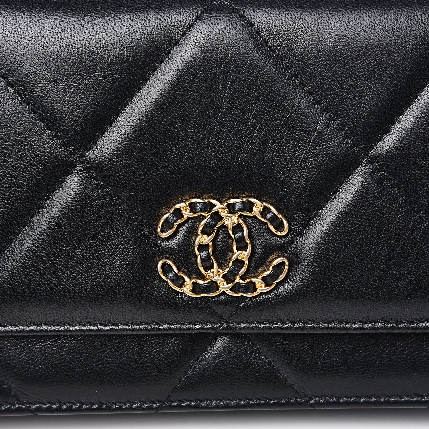 Chanel Goatskin Quilted 19 Wallet On Chain WOC Black 8 of 11