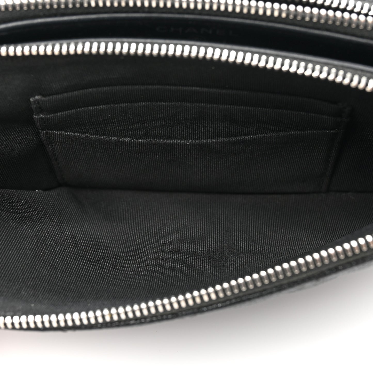 Caviar Quilted Small Clutch With Chain Black