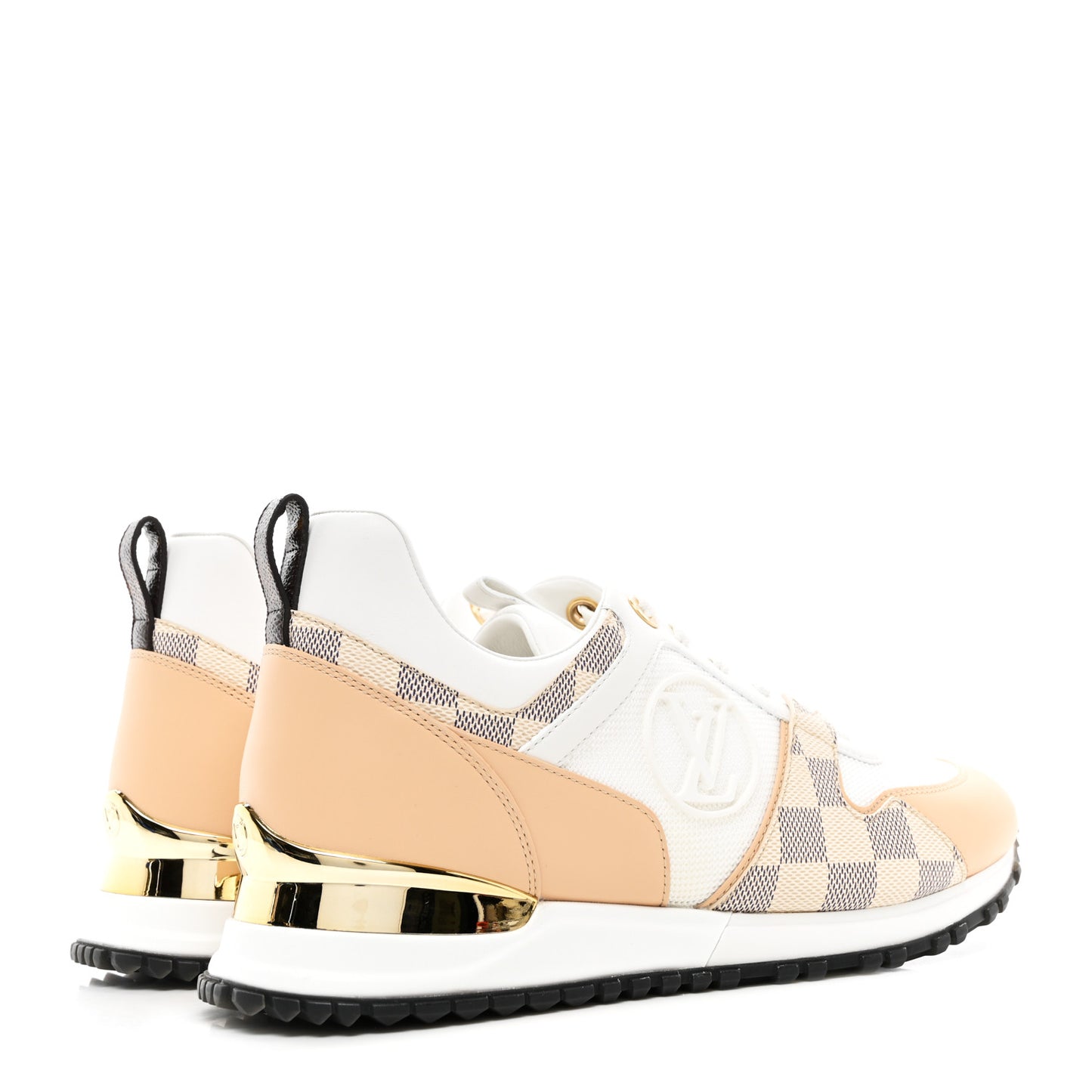 Calfskin Damier Azur Run Away Sneakers 39.5 White