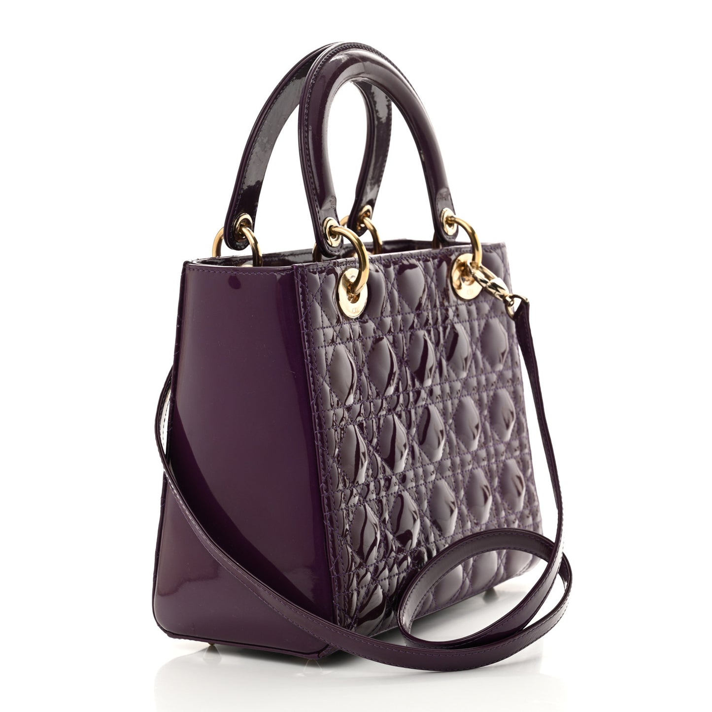 Patent Cannage Medium Lady Dior Purple