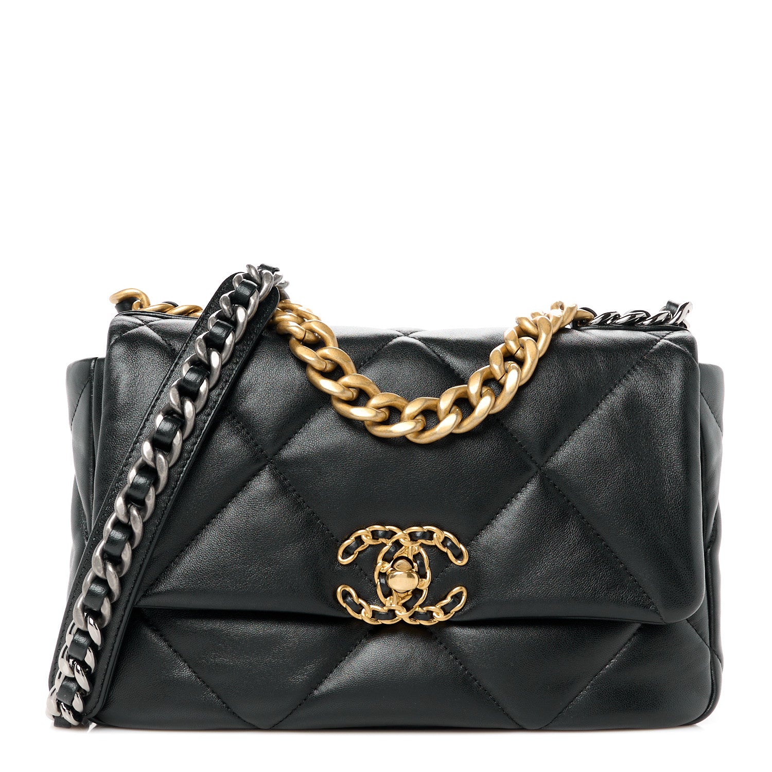 Chanel Lambskin Quilted Medium Chanel 19 Flap Black 1 of 10