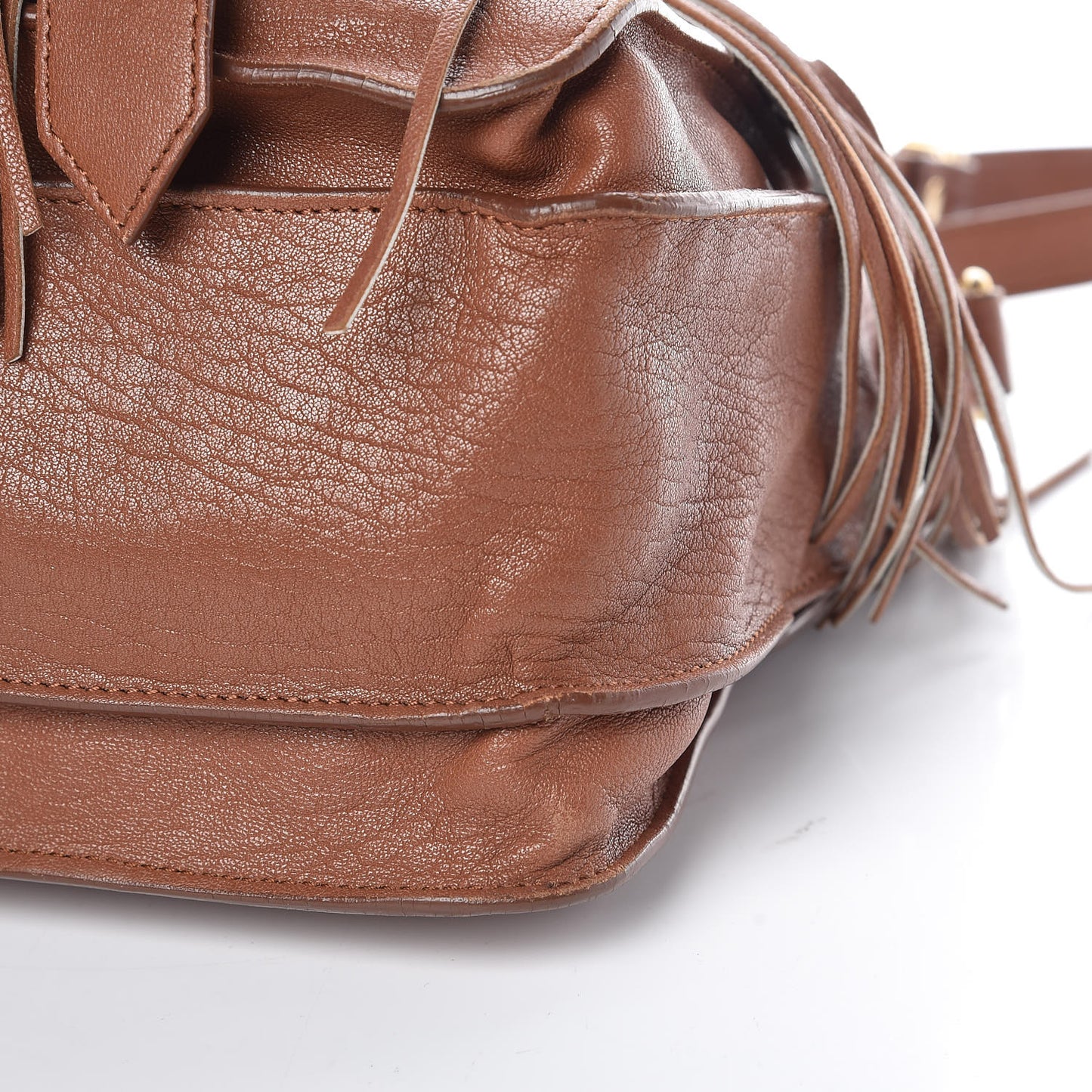 Lambskin Fringe Medium PS1 Satchel Saddle