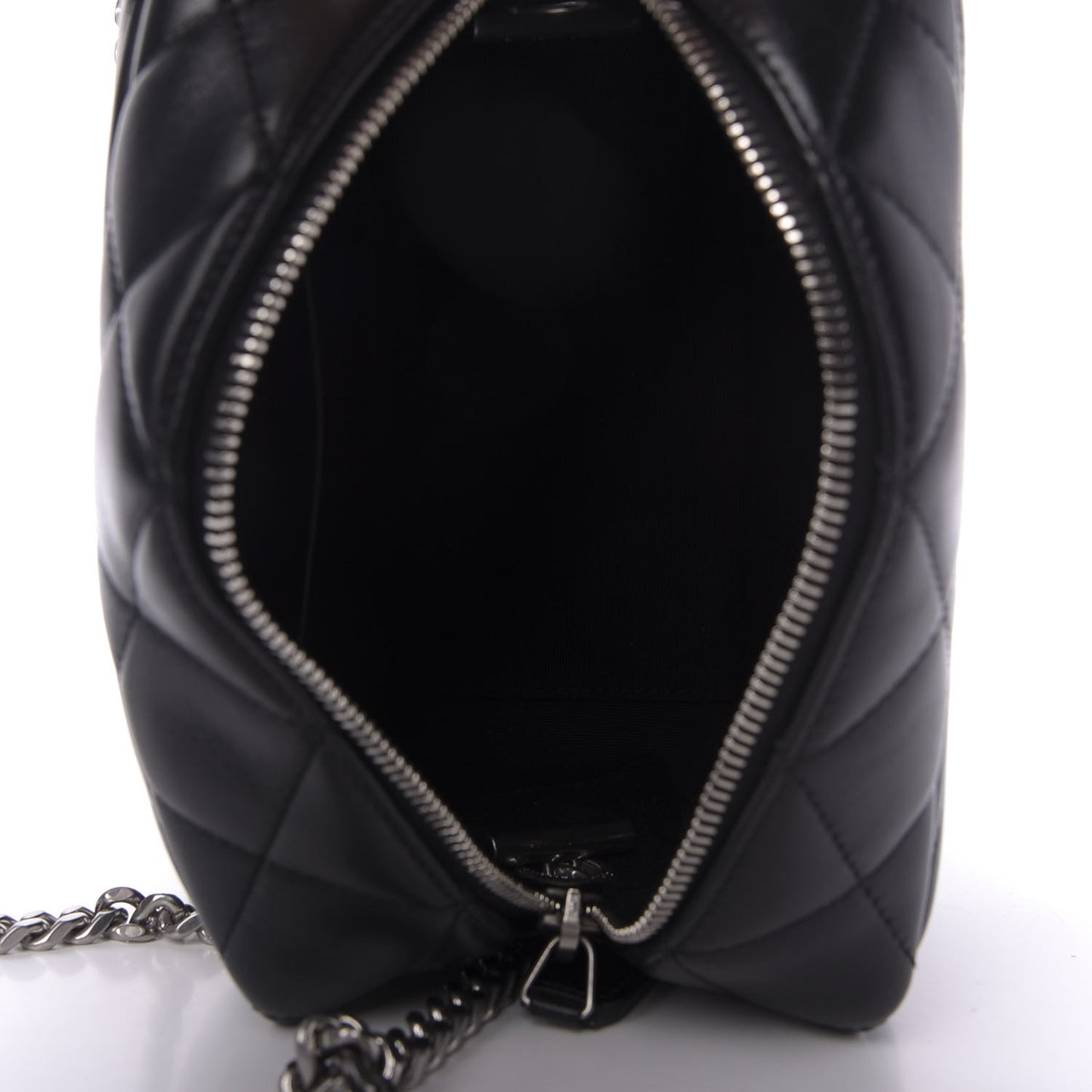 Calfskin Y Quilted Monogram Small Loulou Bowling Bag Black