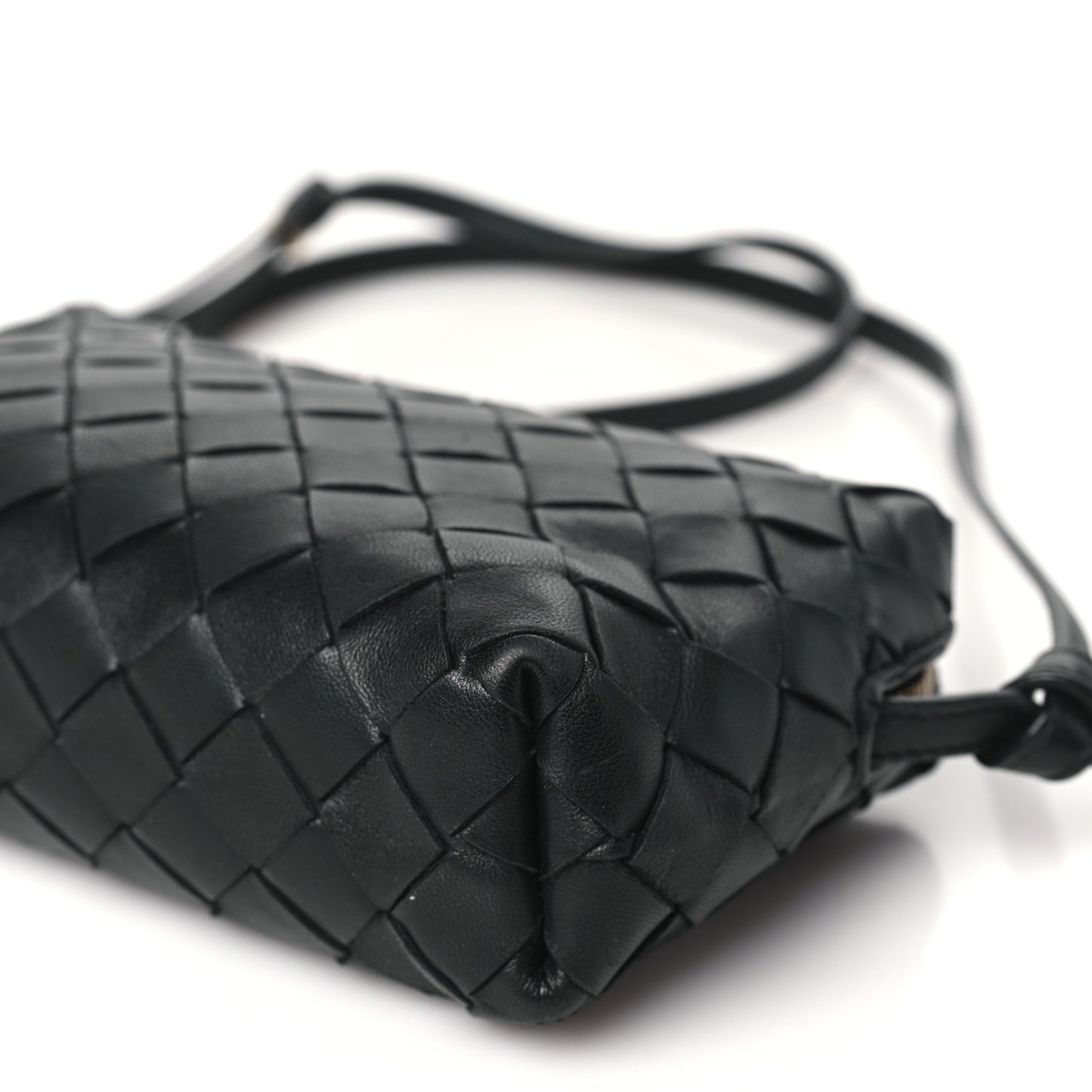 Nappa Intrecciato Nodini Mini Crossbody Black