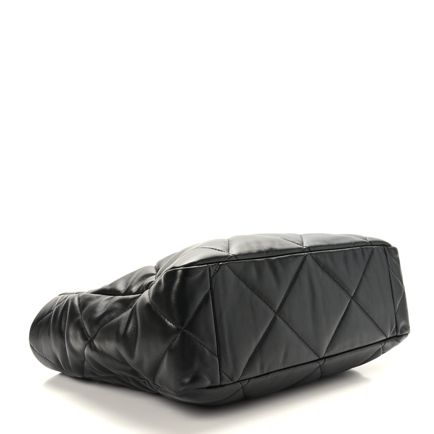 Chanel Lambskin Quilted Chanel 19 East West Shopping Bag Black 4 of 9