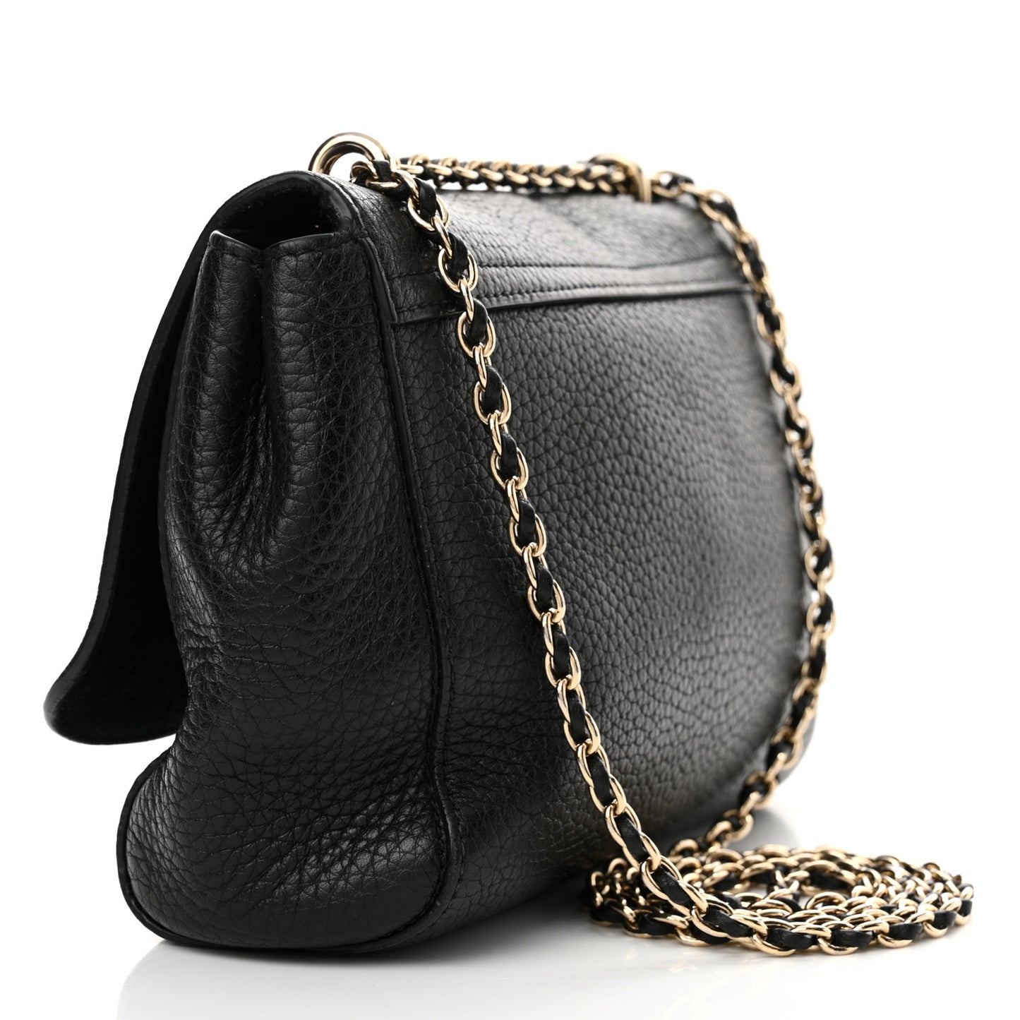 Glossy Goatskin Small Lily Flap Black