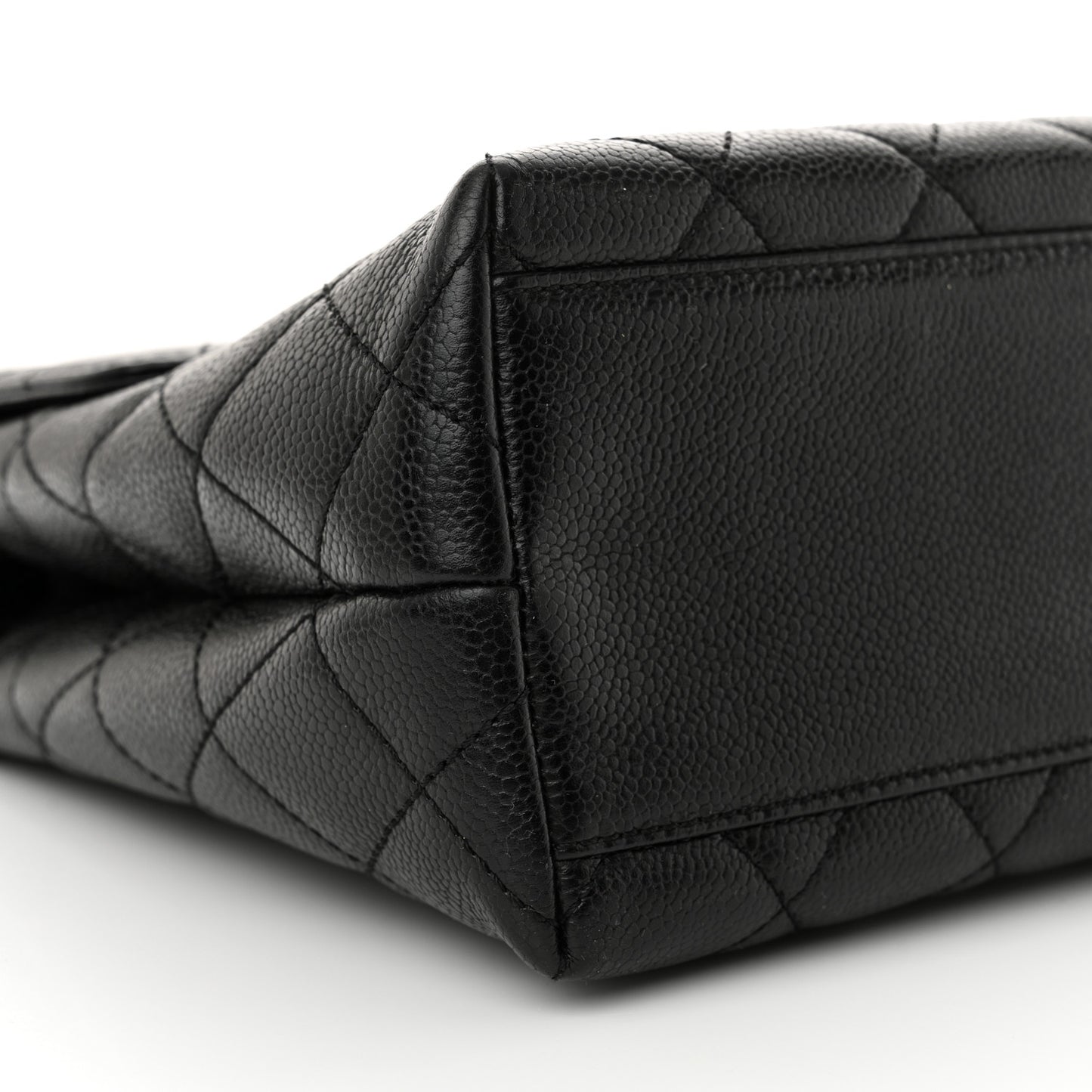 Caviar Quilted Jumbo Kelly Flap Black