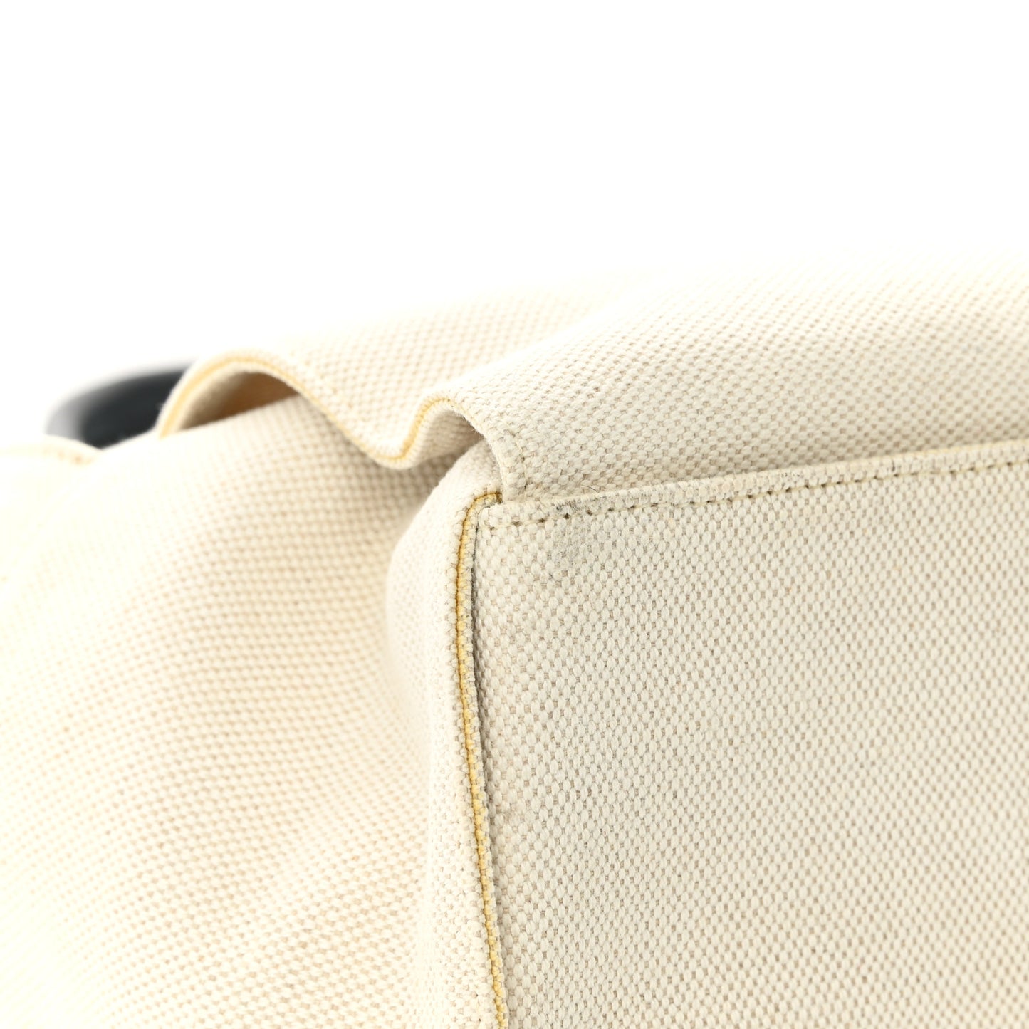 Canvas Intrecciato Large Arco Tote Beige Black