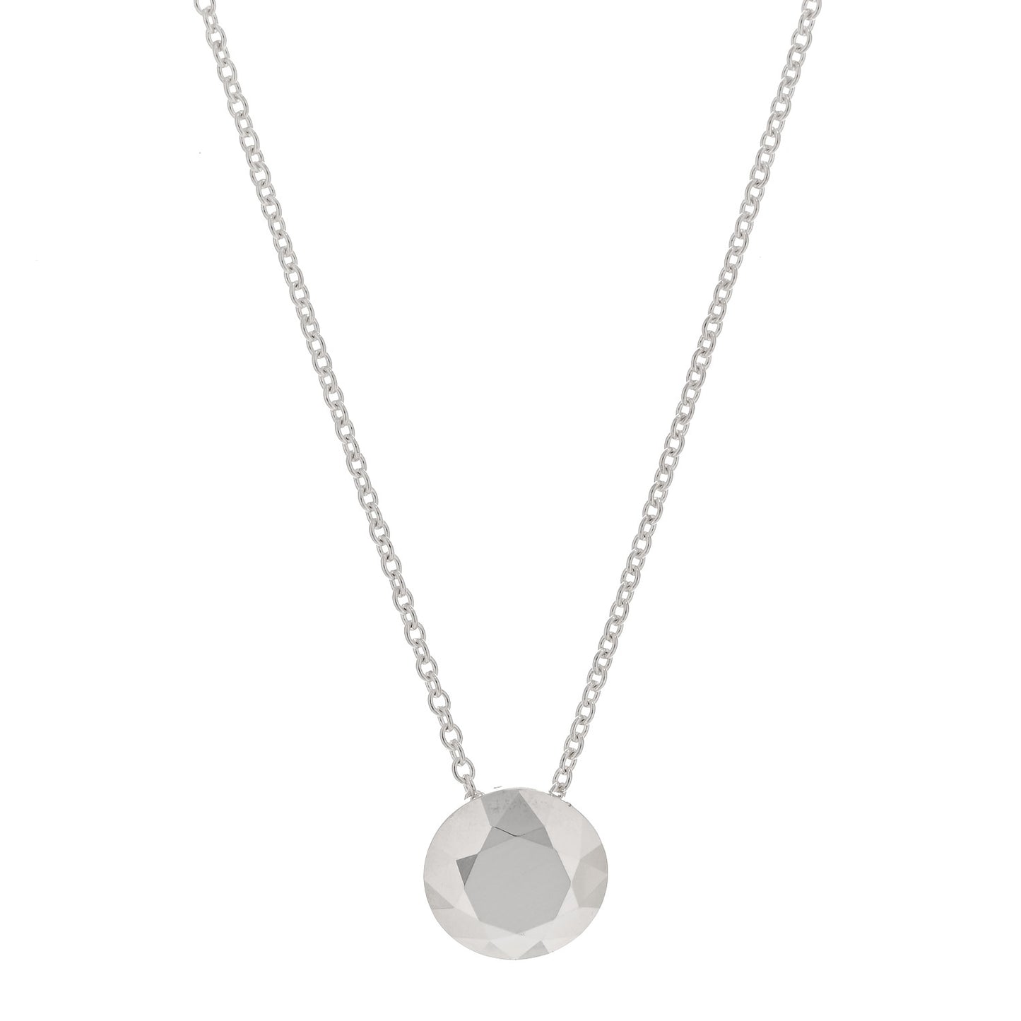 Sterling Silver Elsa Peretti Two Carat Faceted Pendant Necklace