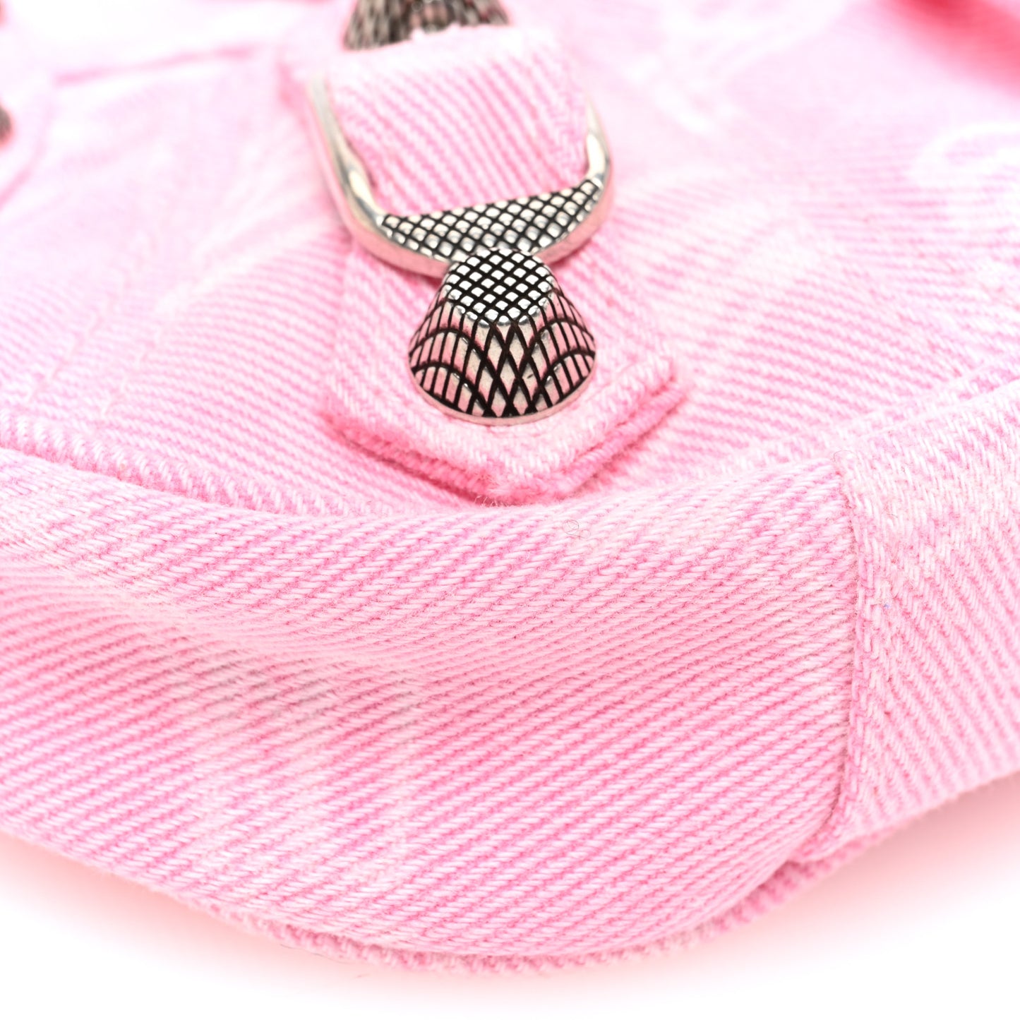 Washed Denim BB Monogram Le Cagole Mini Purse With Chain Pink