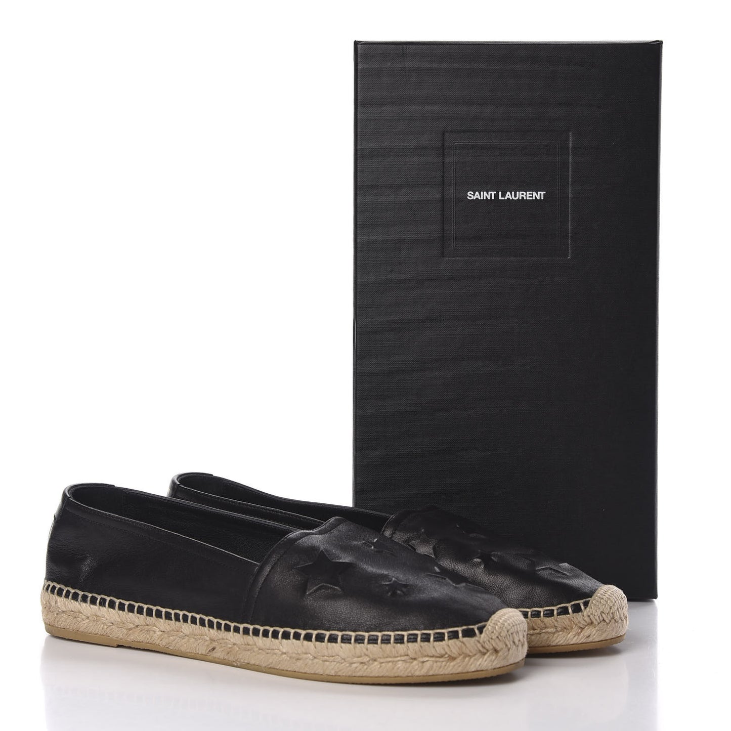 Nappa Embossed Stars Espadrilles 39 Black