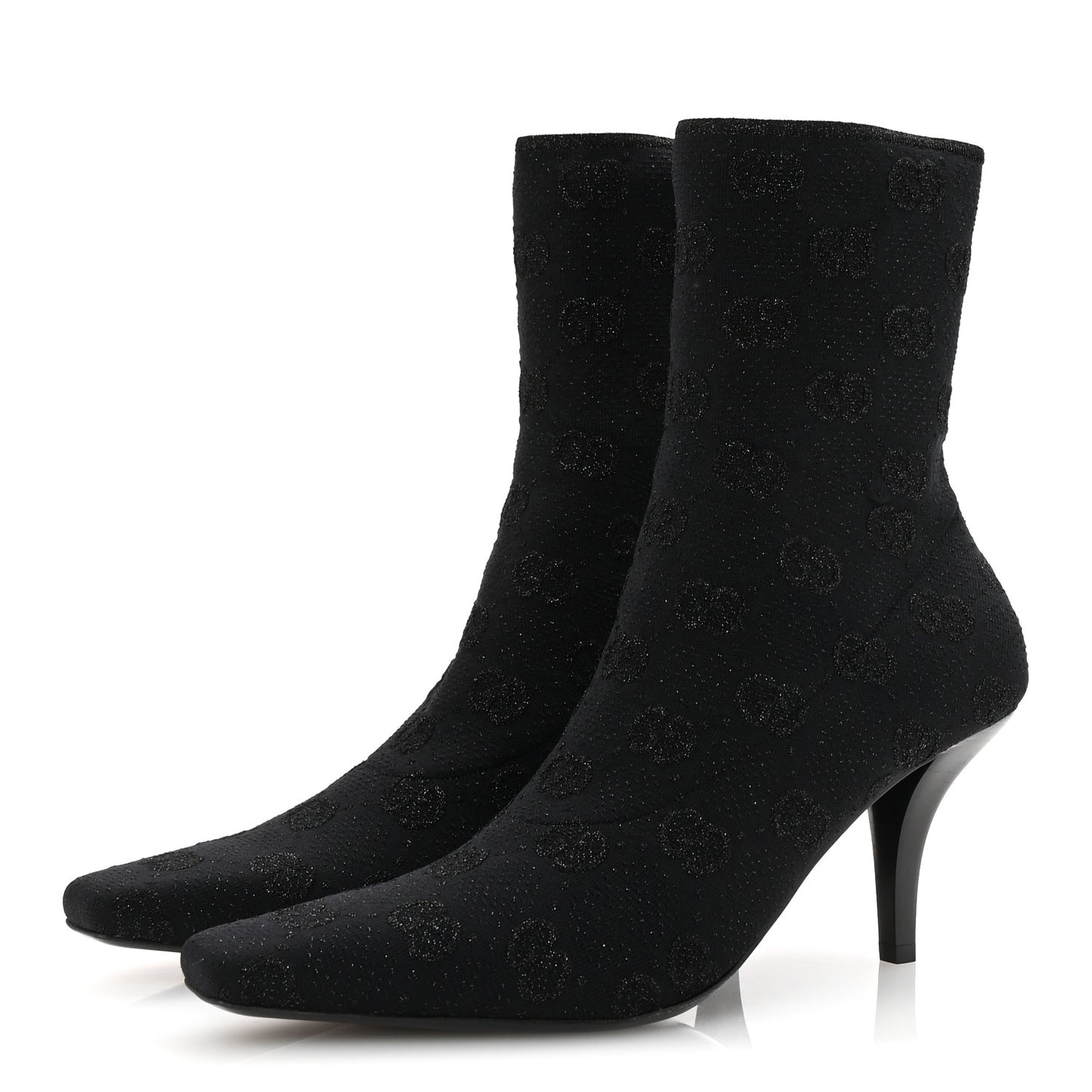 Technical Jersey Knit GG Monogram Square G 75mm Ankle Boots 39.5 Black
