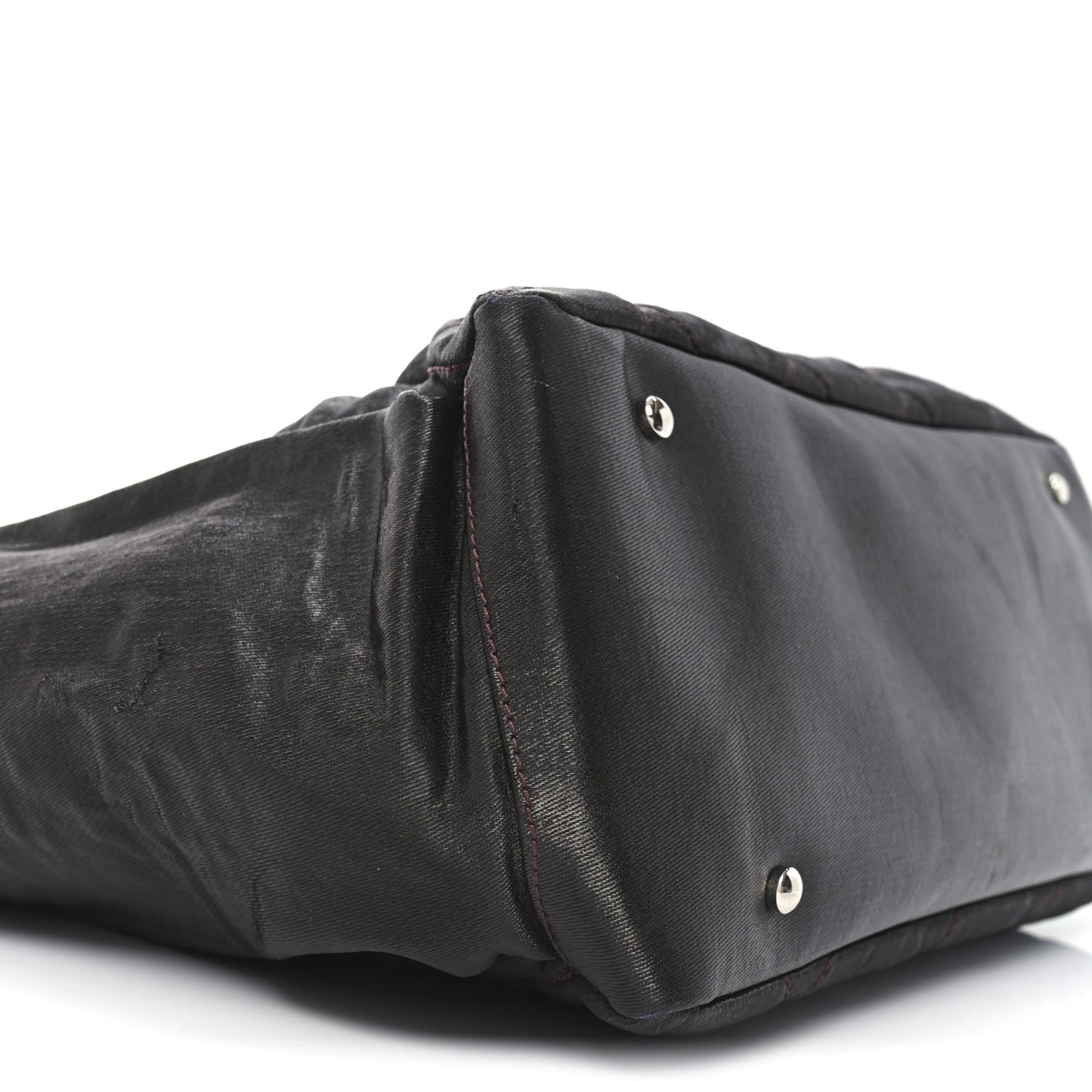 Metallic Coated Canvas Quilted Large Paris Biarritz Tote Dark Brown