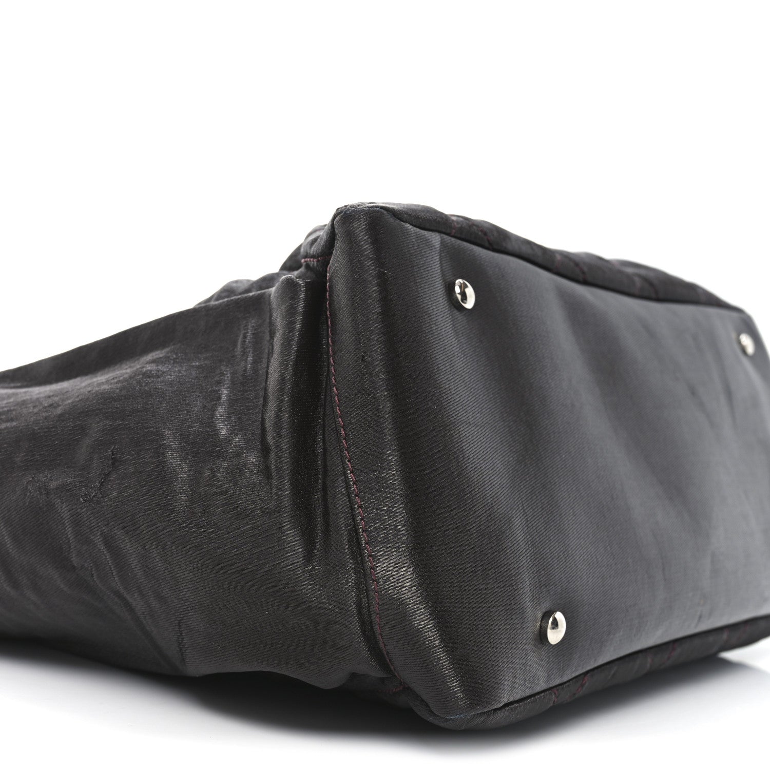 Chanel Metallic Coated Canvas Quilted Large Paris Biarritz Tote Dark Brown 9 of 10